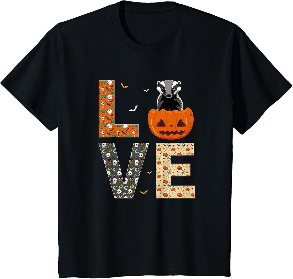Honey Badger Lovers Boys Girls Kids Funny Halloween Costume T-Shirt - Black