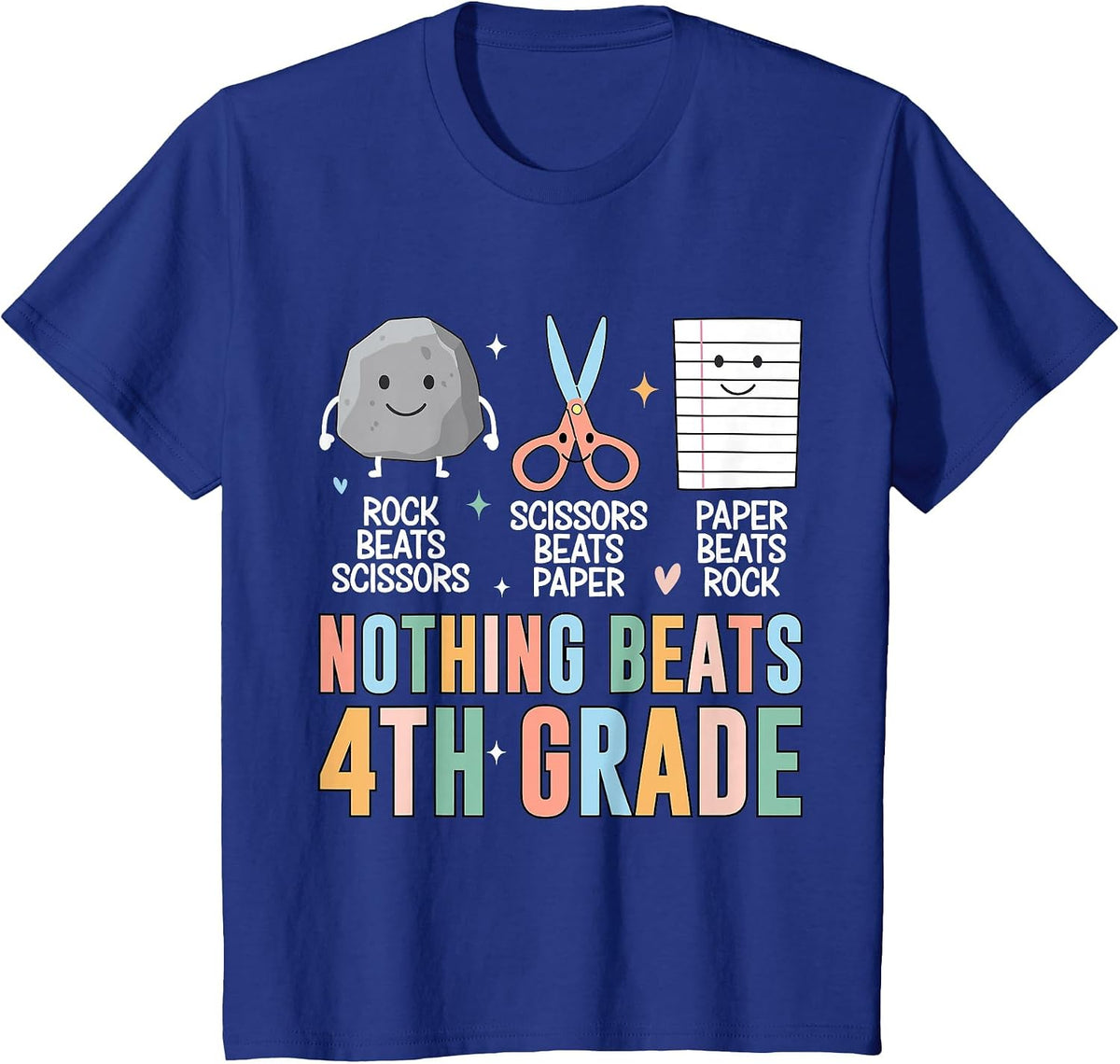 Nothing Beats 4th Grade Funny Back to School Kids Teachers T-Shirt - Royal Blue