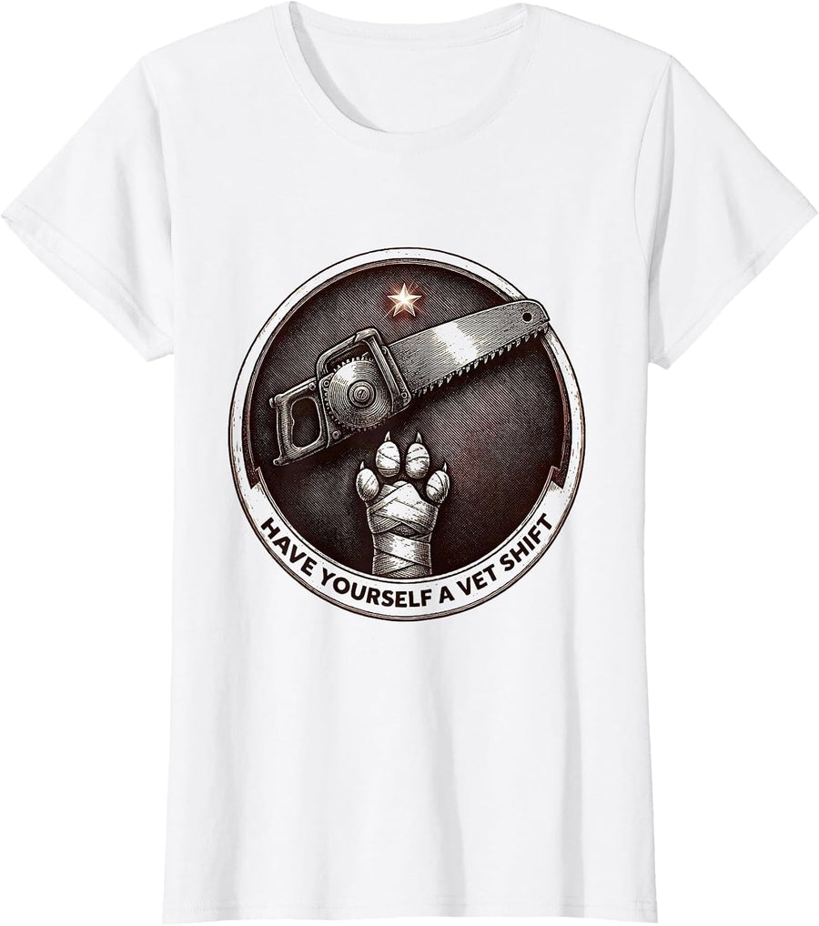 Women's Have Yourself A Vet Shift Funny Veterinary Tech Christmas T-Shirt - White
