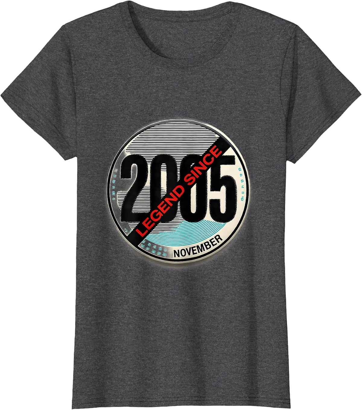 Women's Legend Since November 2005 Nostalgic Birthday Boy Girl 21 T-Shirt - Dark Heather Grey