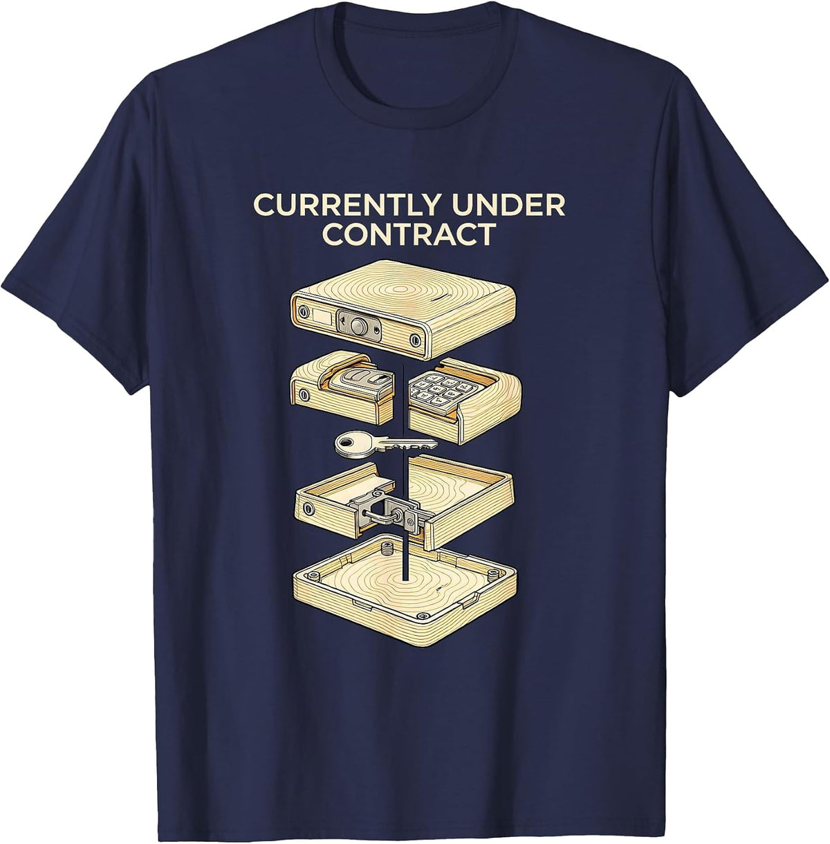 Currently Under Contract Funny Realtor Real Estate Agent T-Shirt - Navy Blue