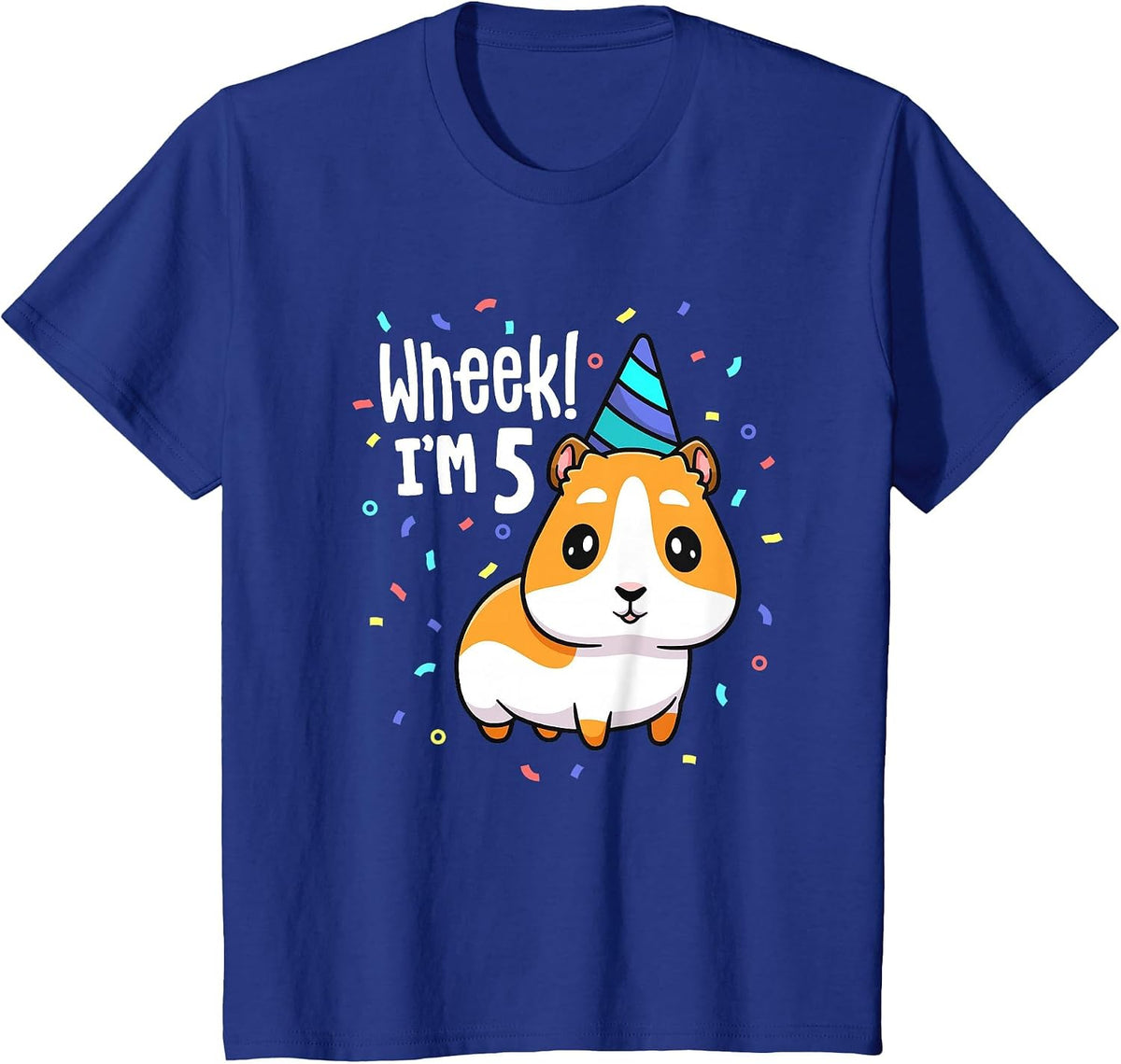 Guinea Pig Birthday Party Wheek Kids 5 Year Old 5th Outfit T-Shirt - Royal Blue