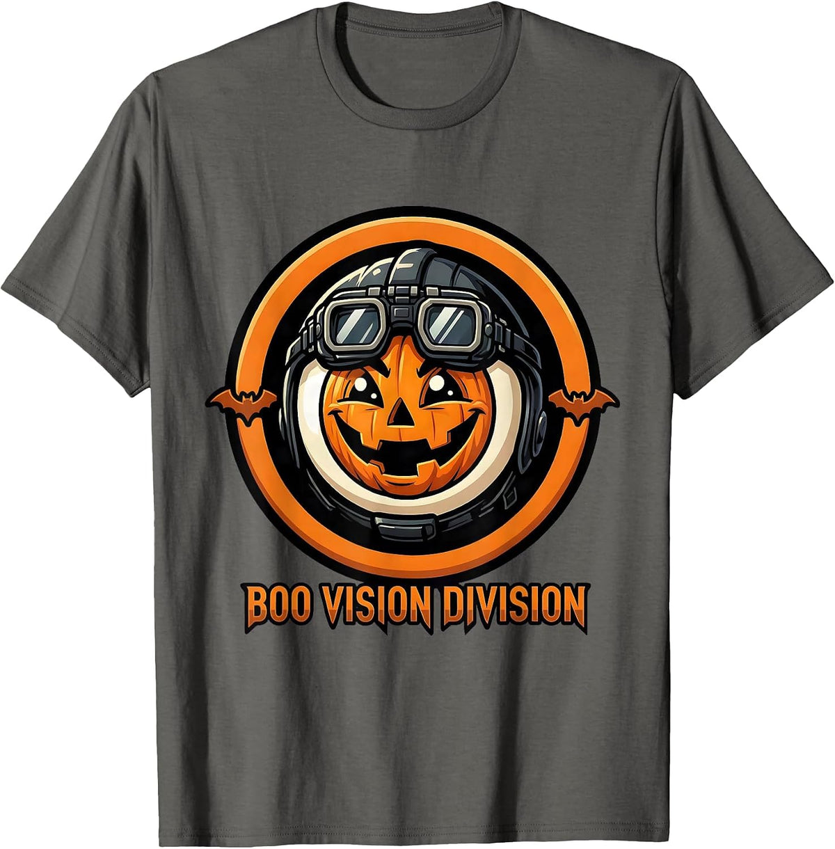 Men's Boo Vision Division Cartoon Halloween Optometrist Eye Doctor T-Shirt - Asphalt Grey