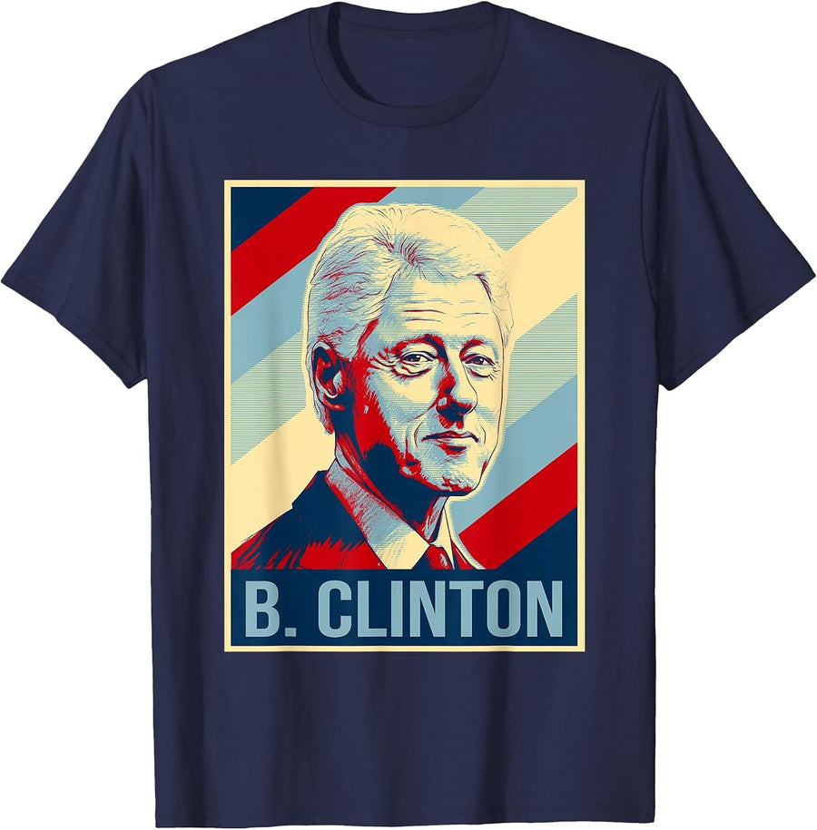 4th of July Bill Clinton is My President Patriotic T-Shirt - Navy Blue