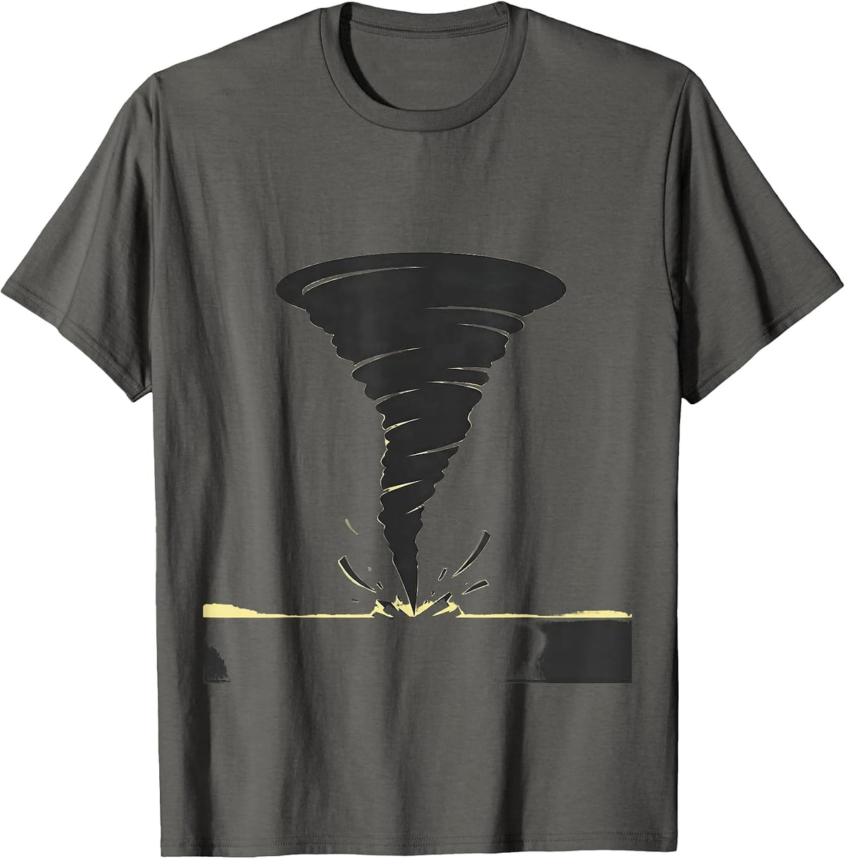 Men's Tornado Touching Down on Open Plains Graphic T-Shirt - Asphalt Grey