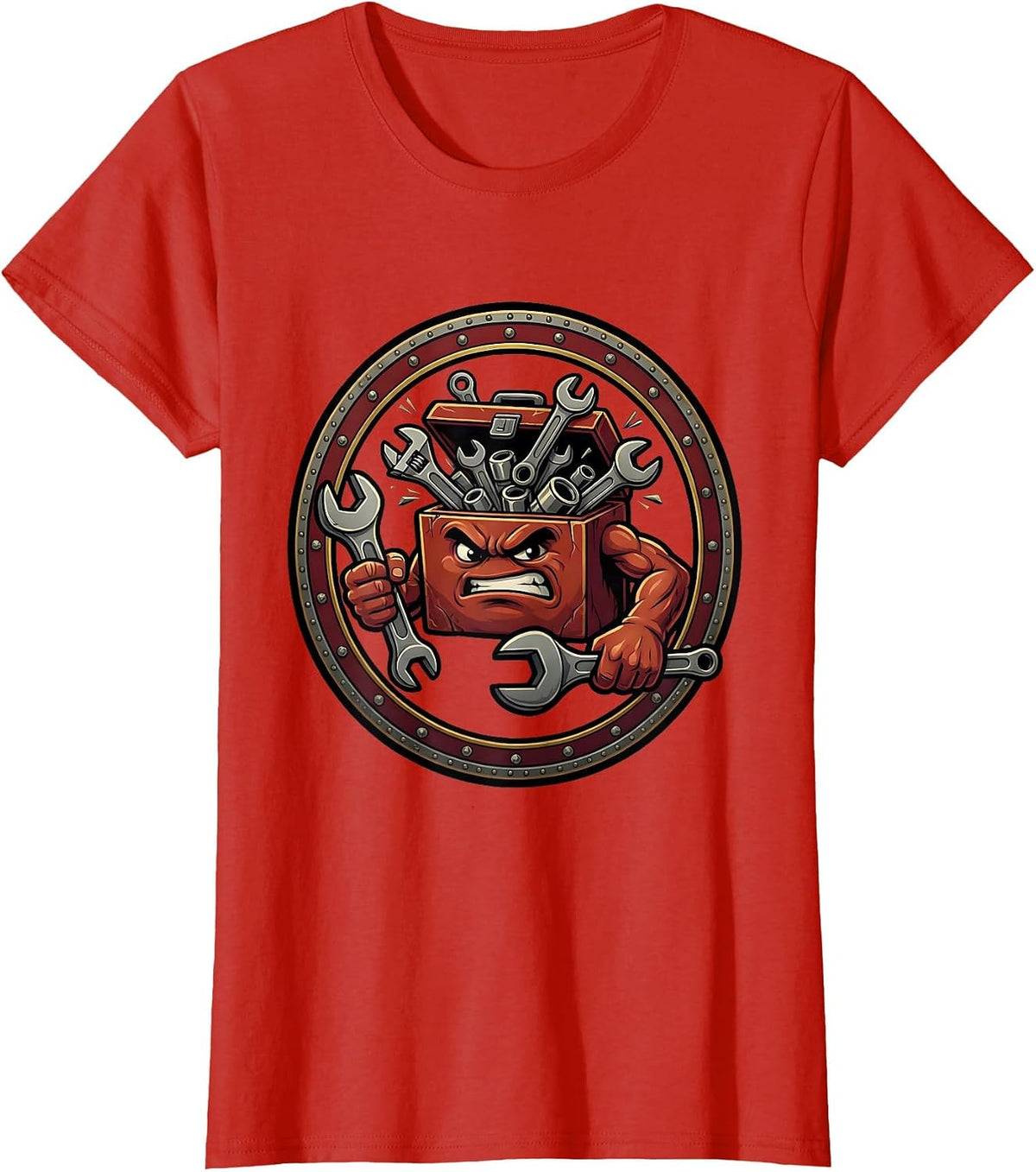 Women's Overflowing Toolbox Wrenches and Ratchets Graphic T-Shirt - Red