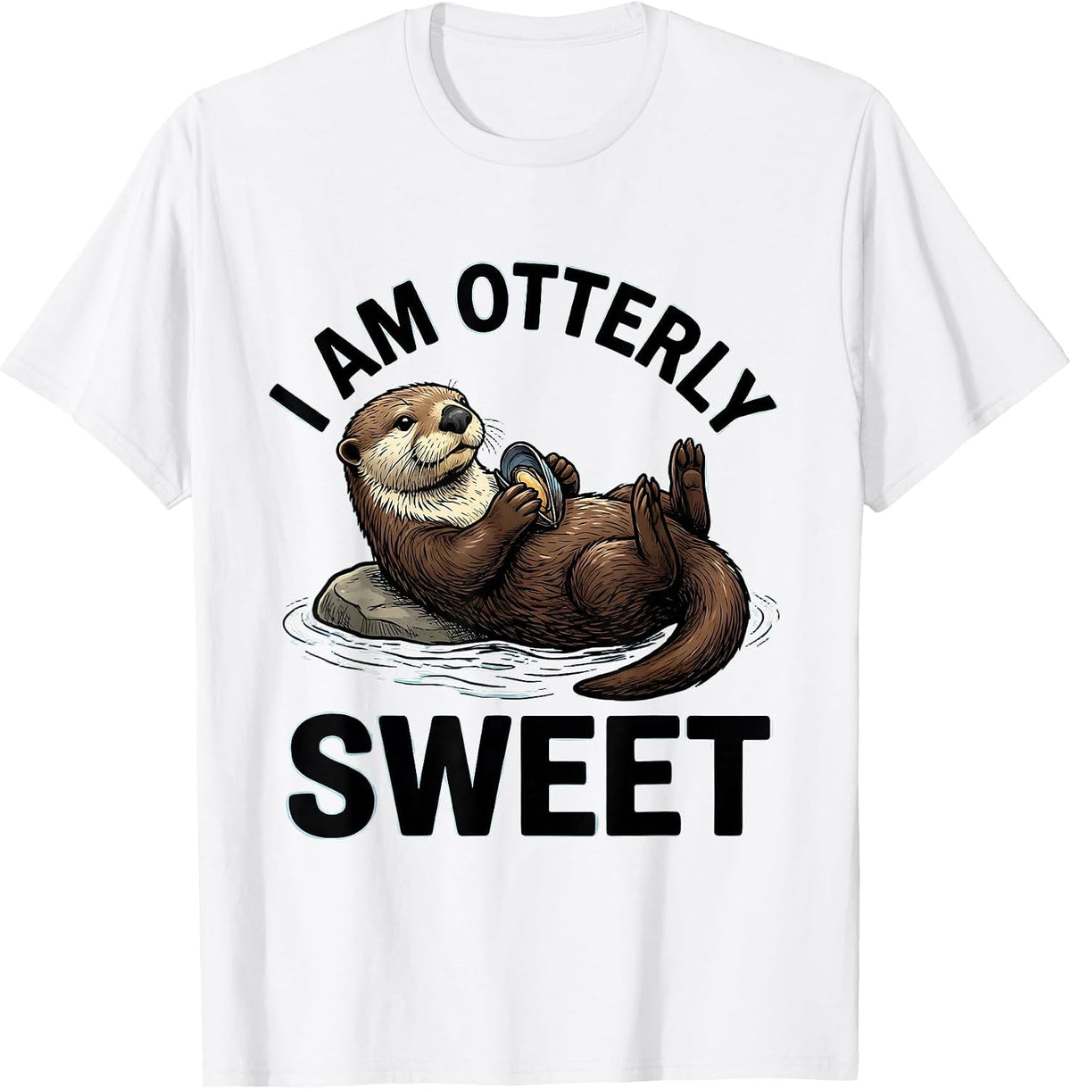 Men's I Am Otterly Sweet Funny Otter Lover Gift Cute Humor T-Shirt - White