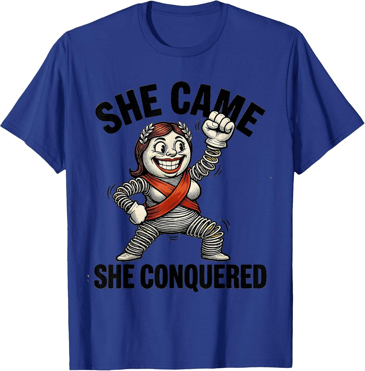 Men's She Came She Conquered Do It Lady Design T-Shirt - Royal Blue