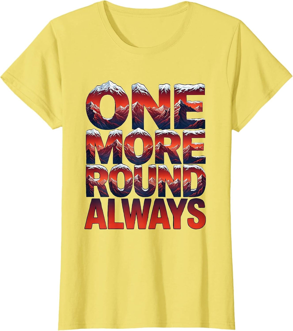 One More Round Always Boxing Graphic Design T-Shirt - Lemon Yellow