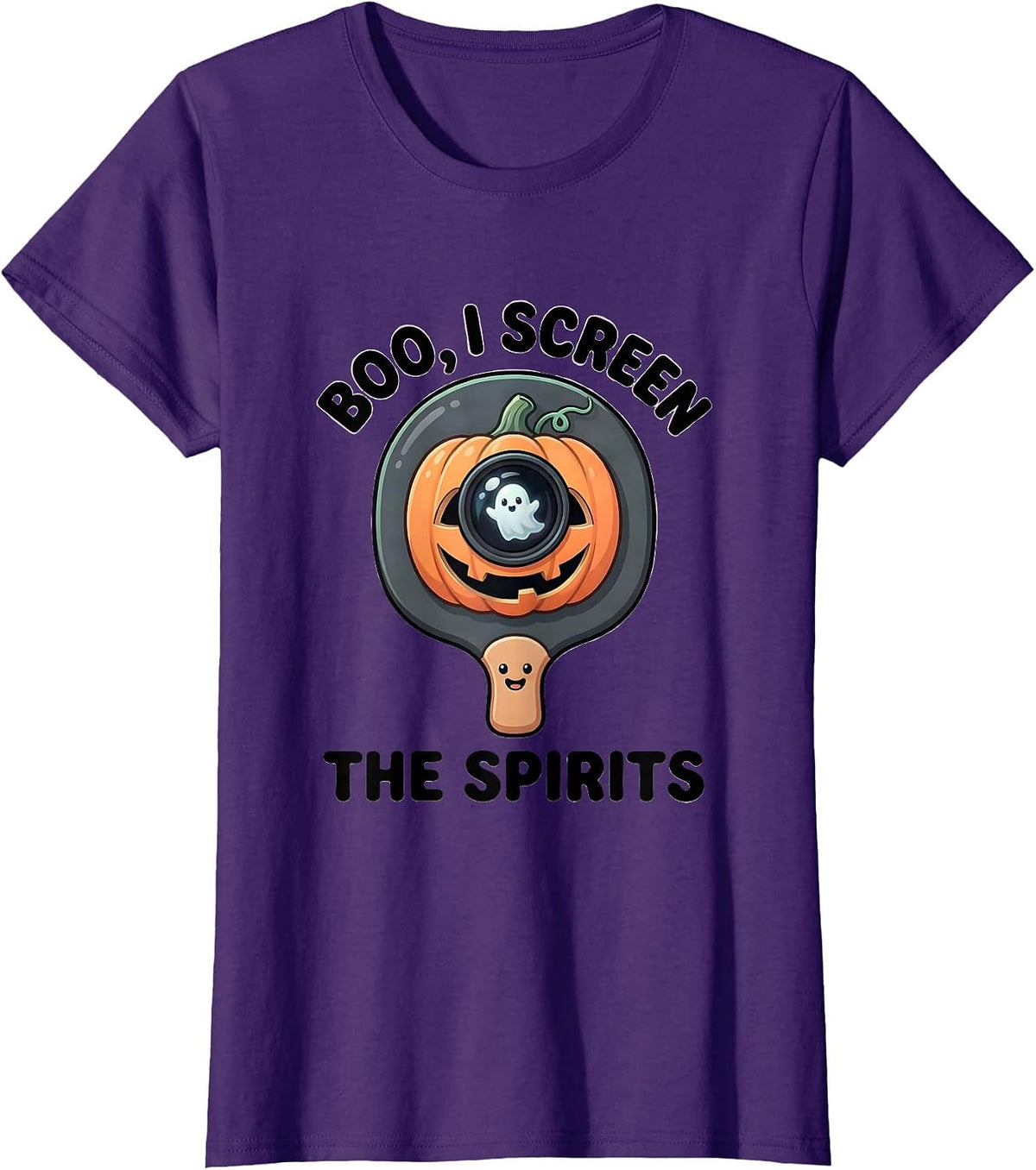 Women's Boo I Screen The Spirits Cute Kawaii Halloween Optometrist T-Shirt - Purple