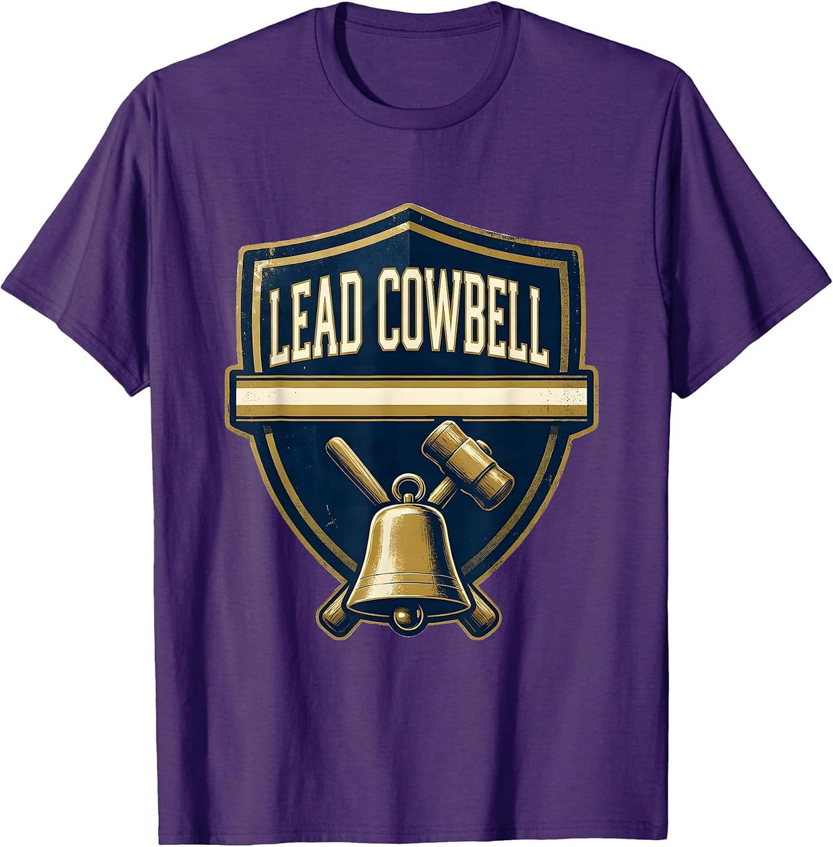 Lead Cowbell Funny Drummer Meme Humor Music Lover T-Shirt - Purple