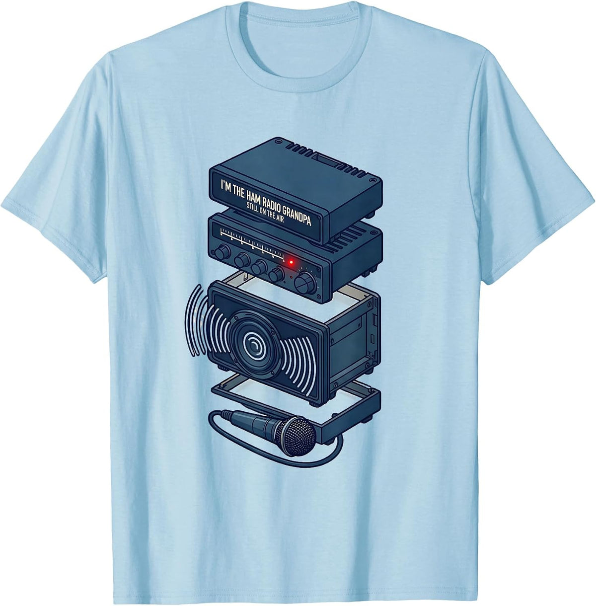 Men's I'm The Ham Radio Grandpa, Still On The Air Grandpa T-Shirt - Baby Blue