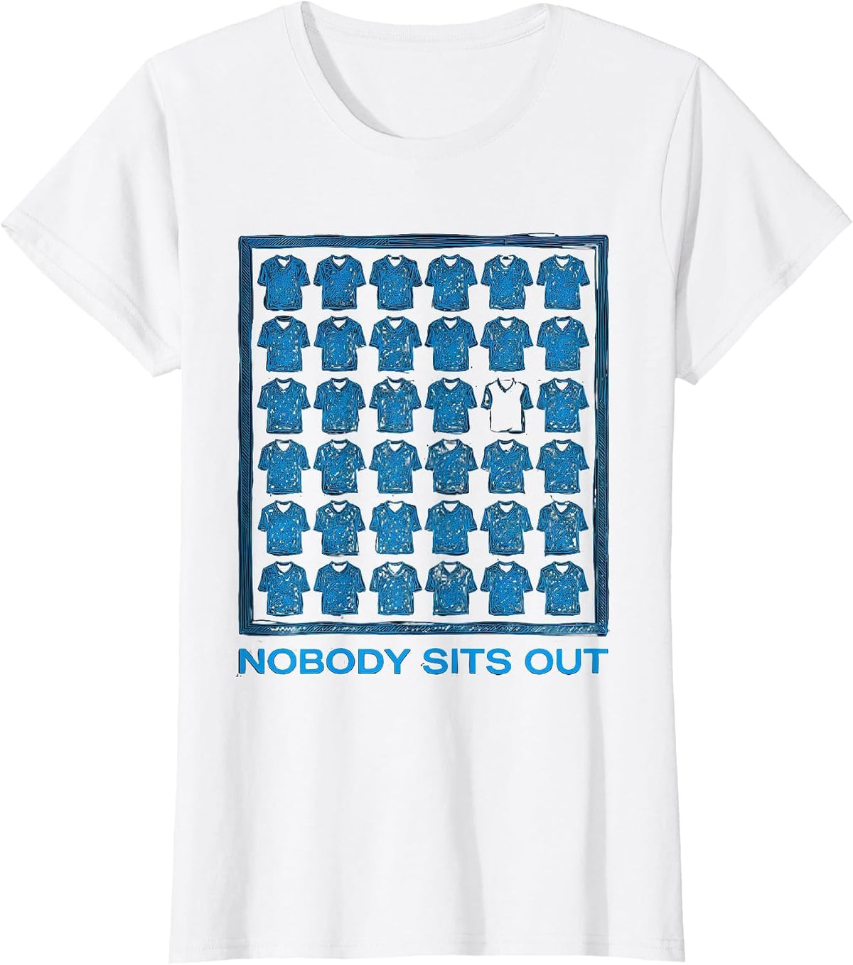 Women's Nobody Sits Out Funny PE Teacher Appreciation Gym Class T-Shirt - White