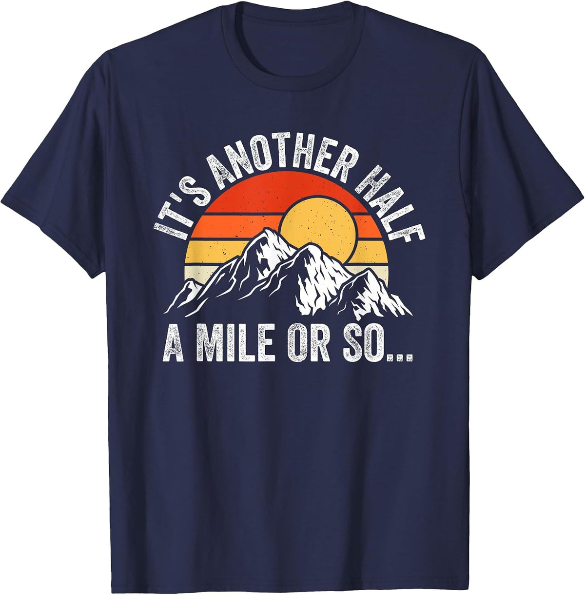 Hiking Art for Men Women Camping Backpacking Mountain Hiker T-Shirt - Navy Blue