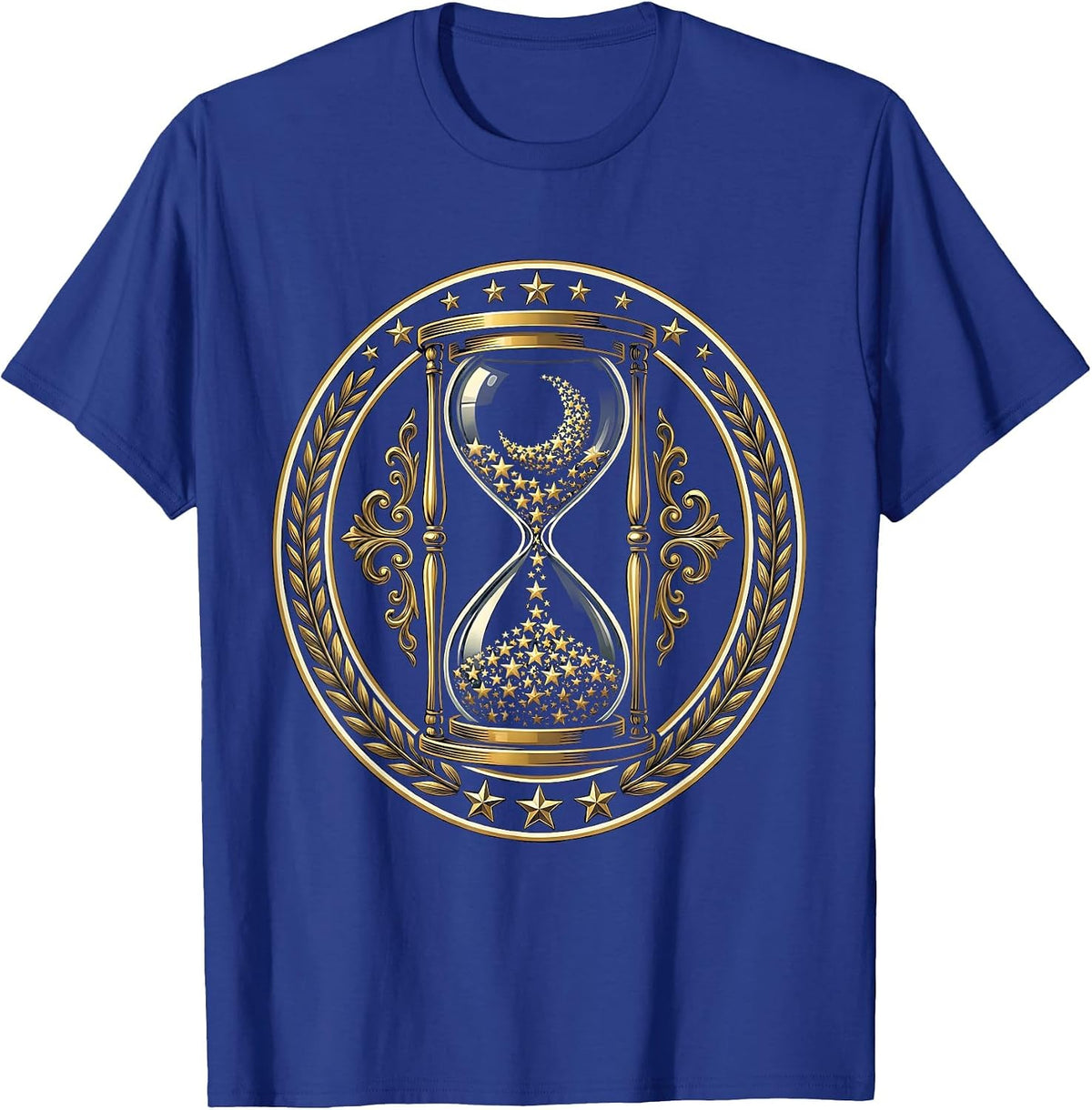 21st Birthday Hourglass Stars Celestial Design T-Shirt - Royal Blue