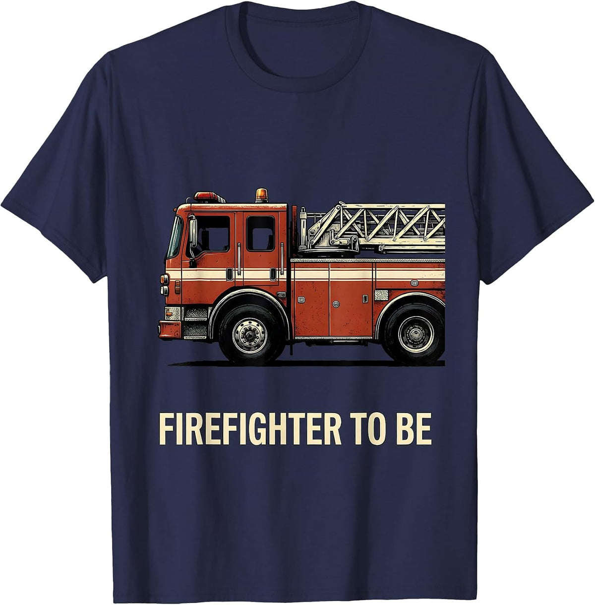 Men's Firefighter To Be Playful Toddler Fire Truck Birthday Kids T-Shirt - Navy Blue
