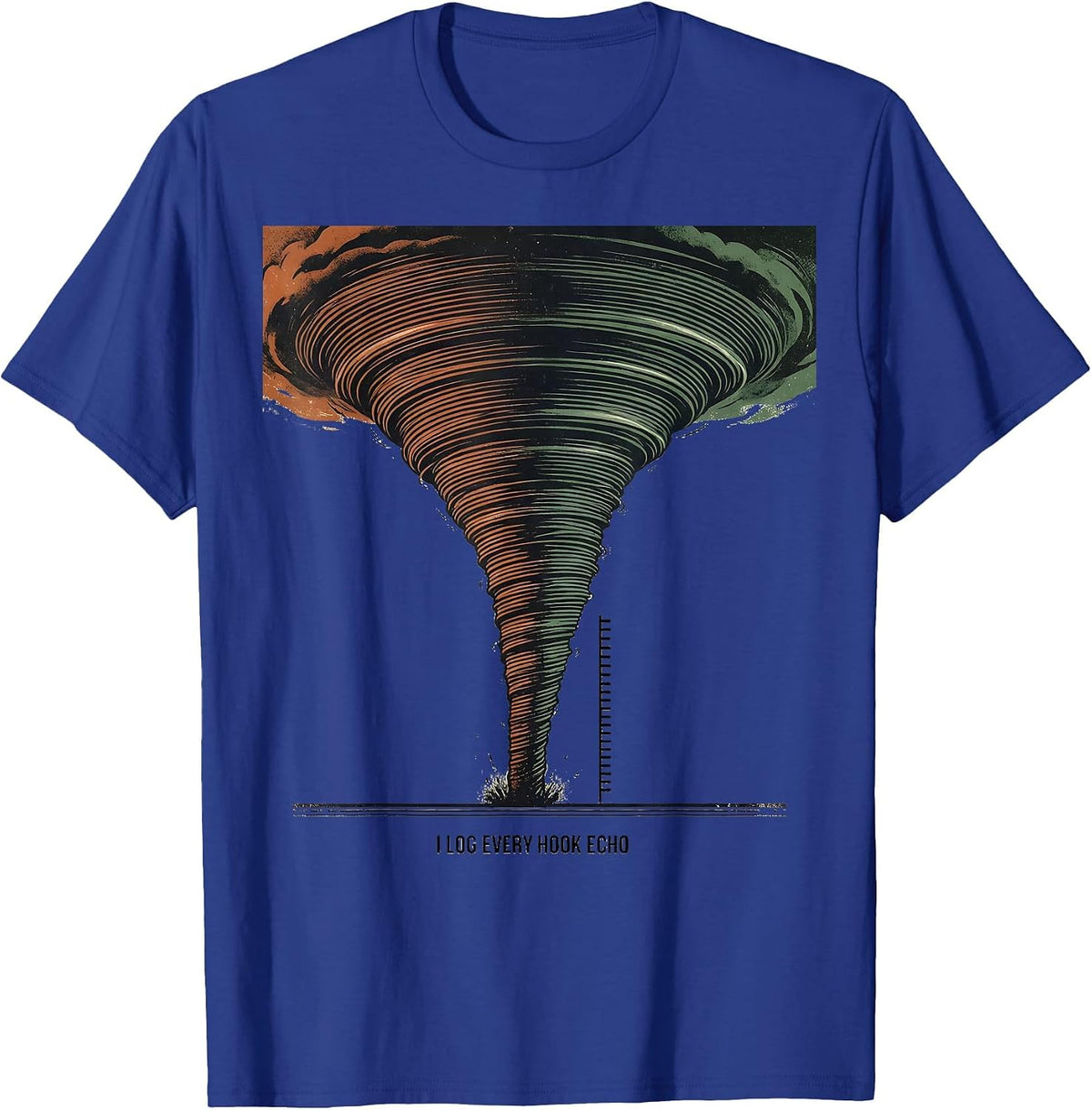 Men's I Log Every Hook Echo Vintage Storm Chaser Tornado T-Shirt - Royal Blue