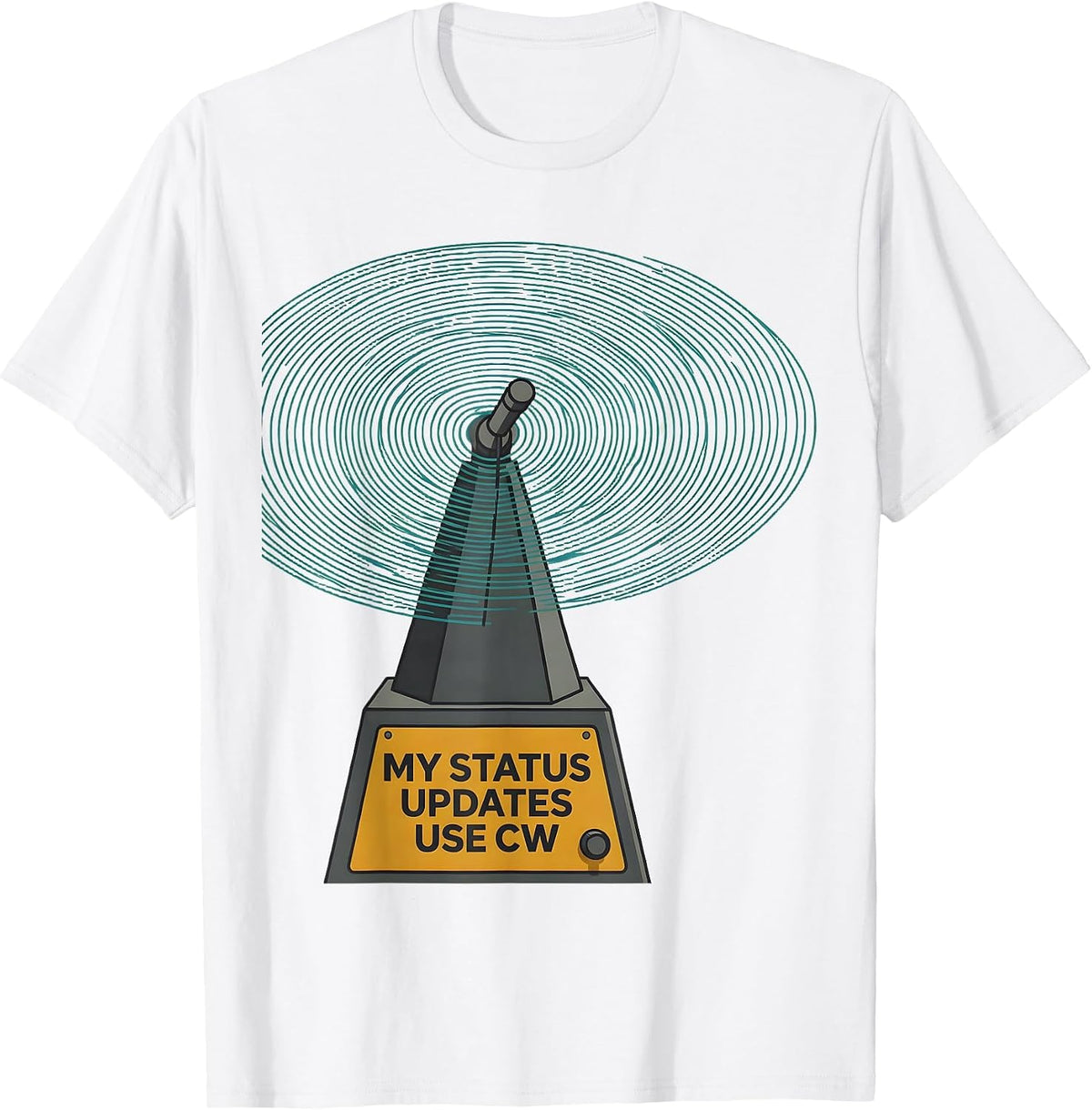 Men's My Status Updates Use CW Funny Ham Radio Operator Humor T-Shirt - White