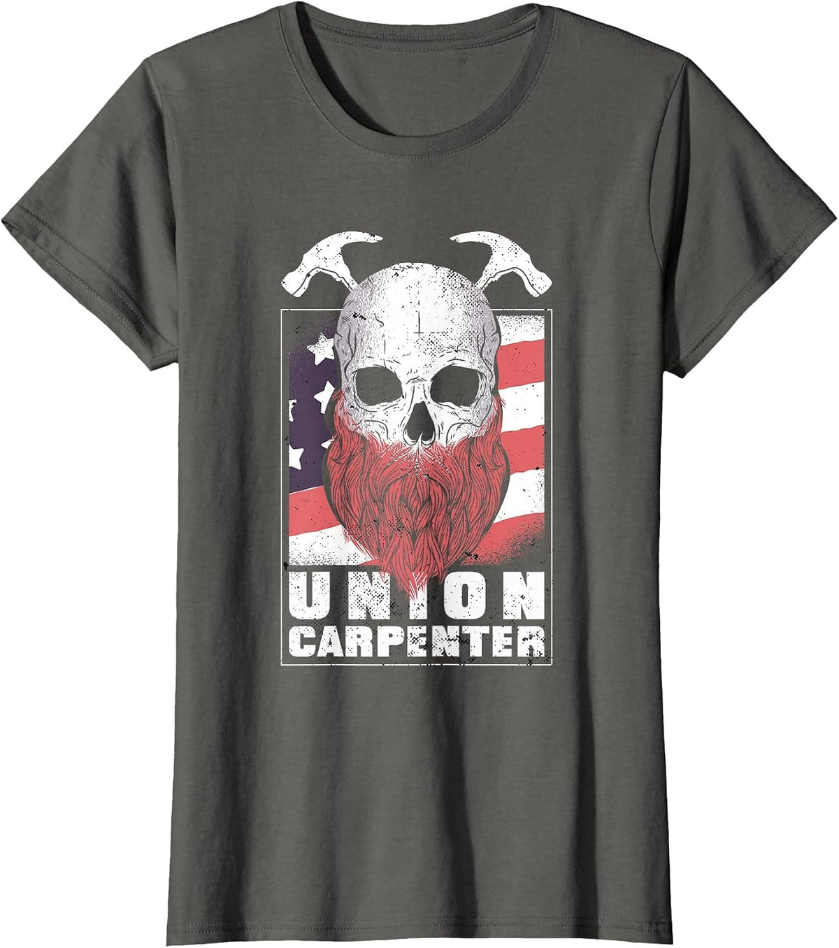 Union Carpenter Shirts for Men, American Men for Carpenters T-Shirt - Asphalt Grey