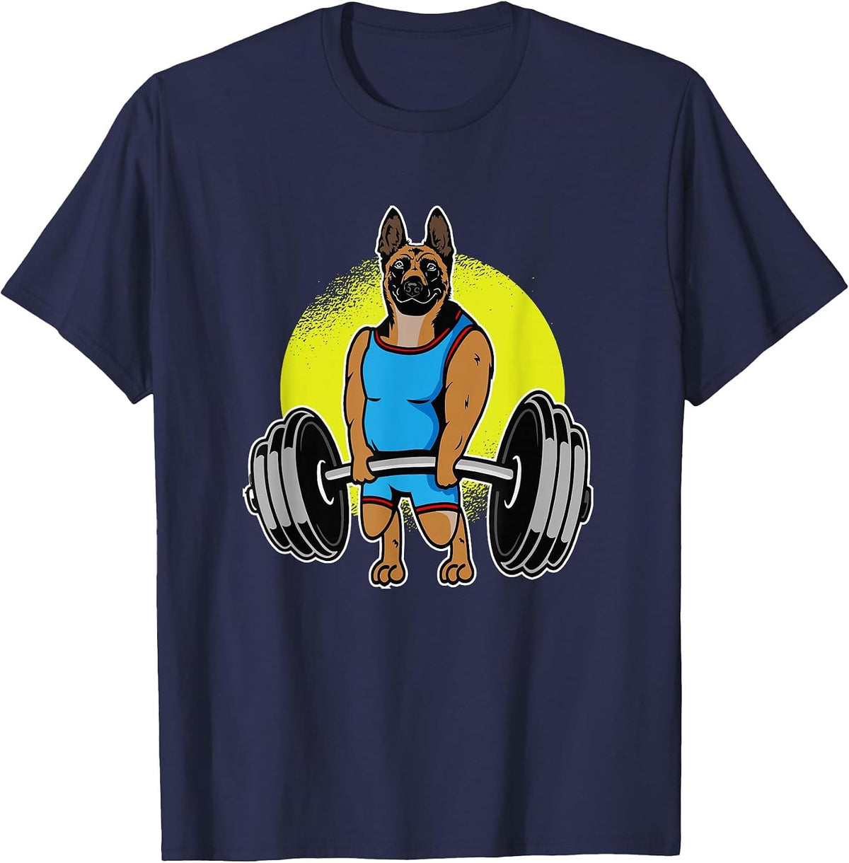 Mechelaar Weightlifting I Deadlift Fitness Belgian Malinois T-Shirt - Navy Blue