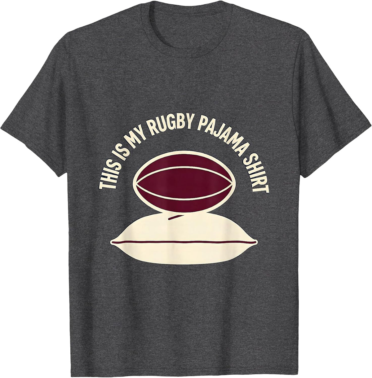Men's This Is My Rugby Pajama Shirt for Teens Youth Athletes Gift T-Shirt - Dark Heather Grey