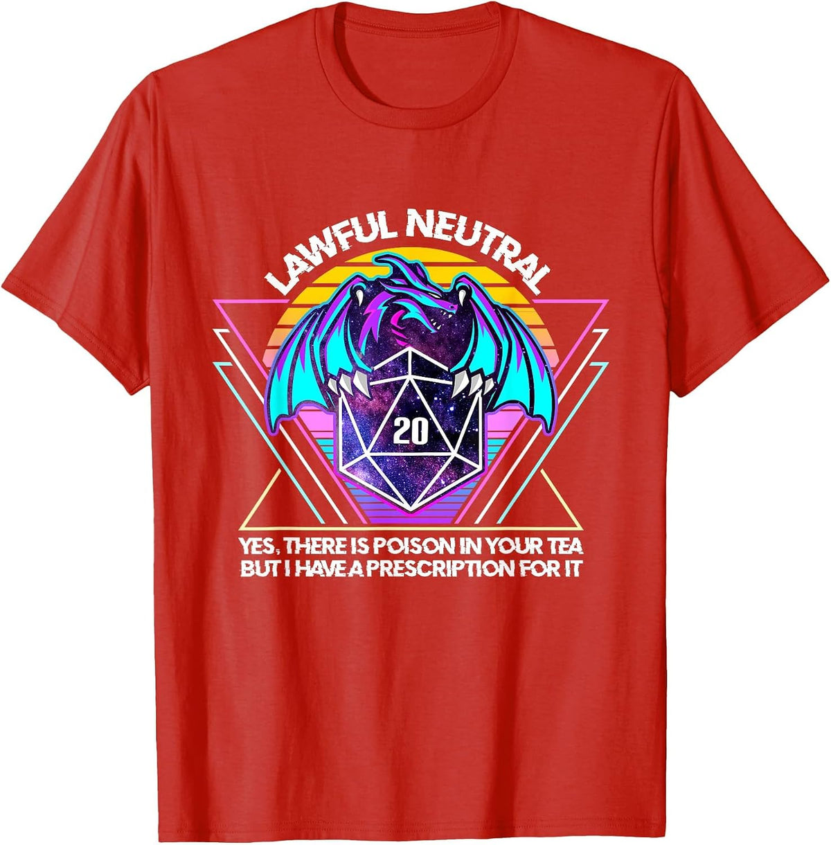 Lawful Neutral Funny RPG Gamer Men Boys Kids T-Shirt - Red