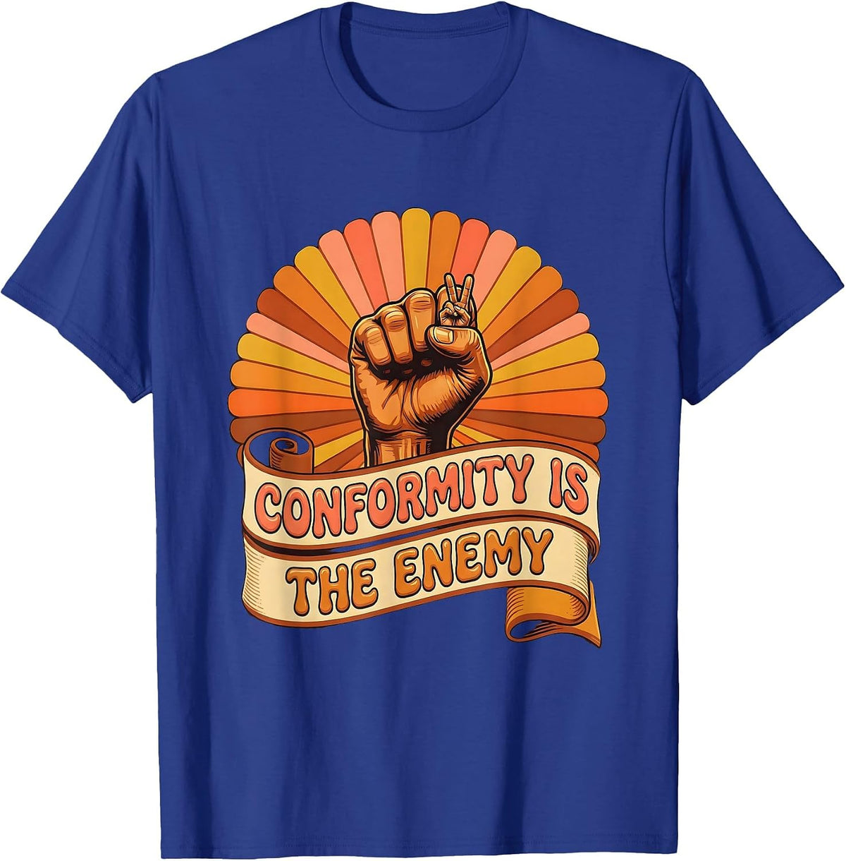 Conformity Is The Enemy Punk Rebellion Design T-Shirt - Royal Blue