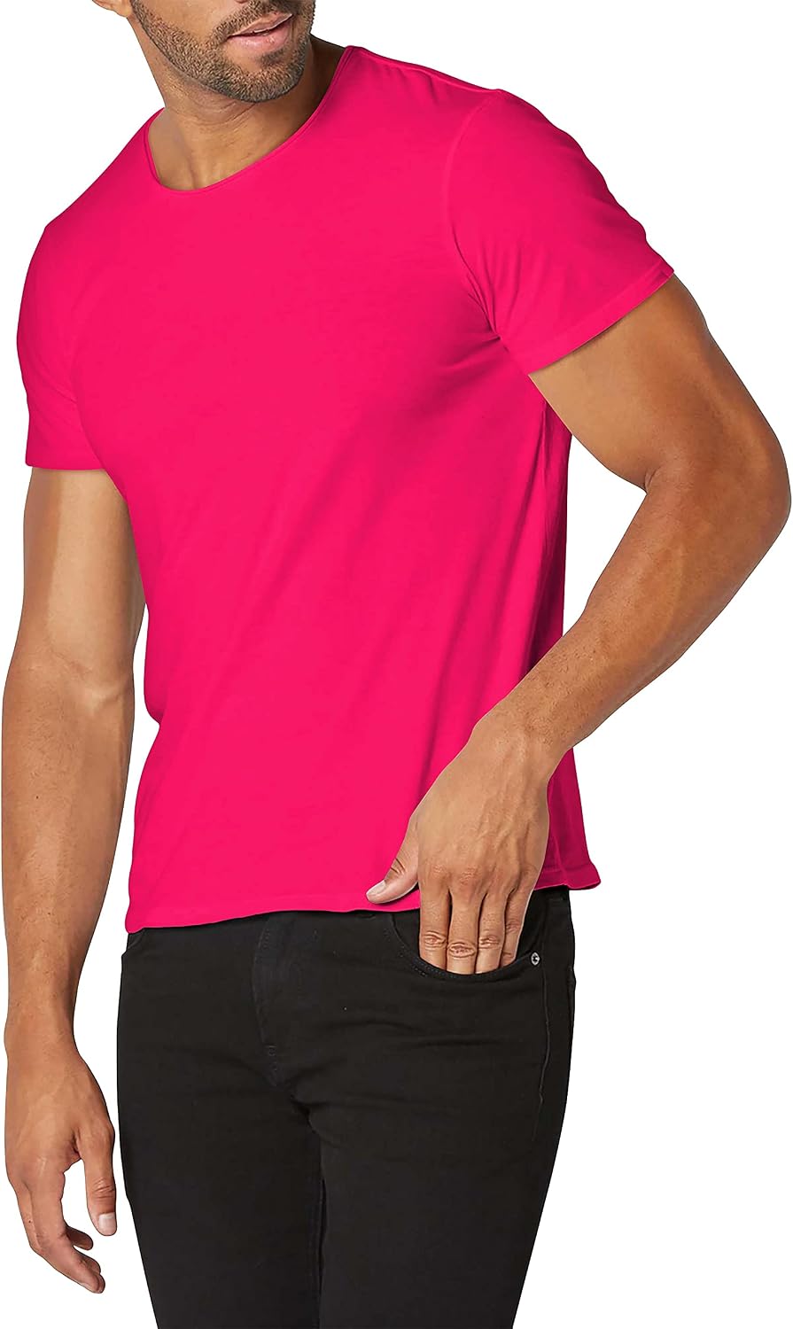 Hat and Beyond Mens Casual Athletic Plain Crew Neck Workout Performance Skateboard T Shirts Solid Short Sleeve Active Tee -