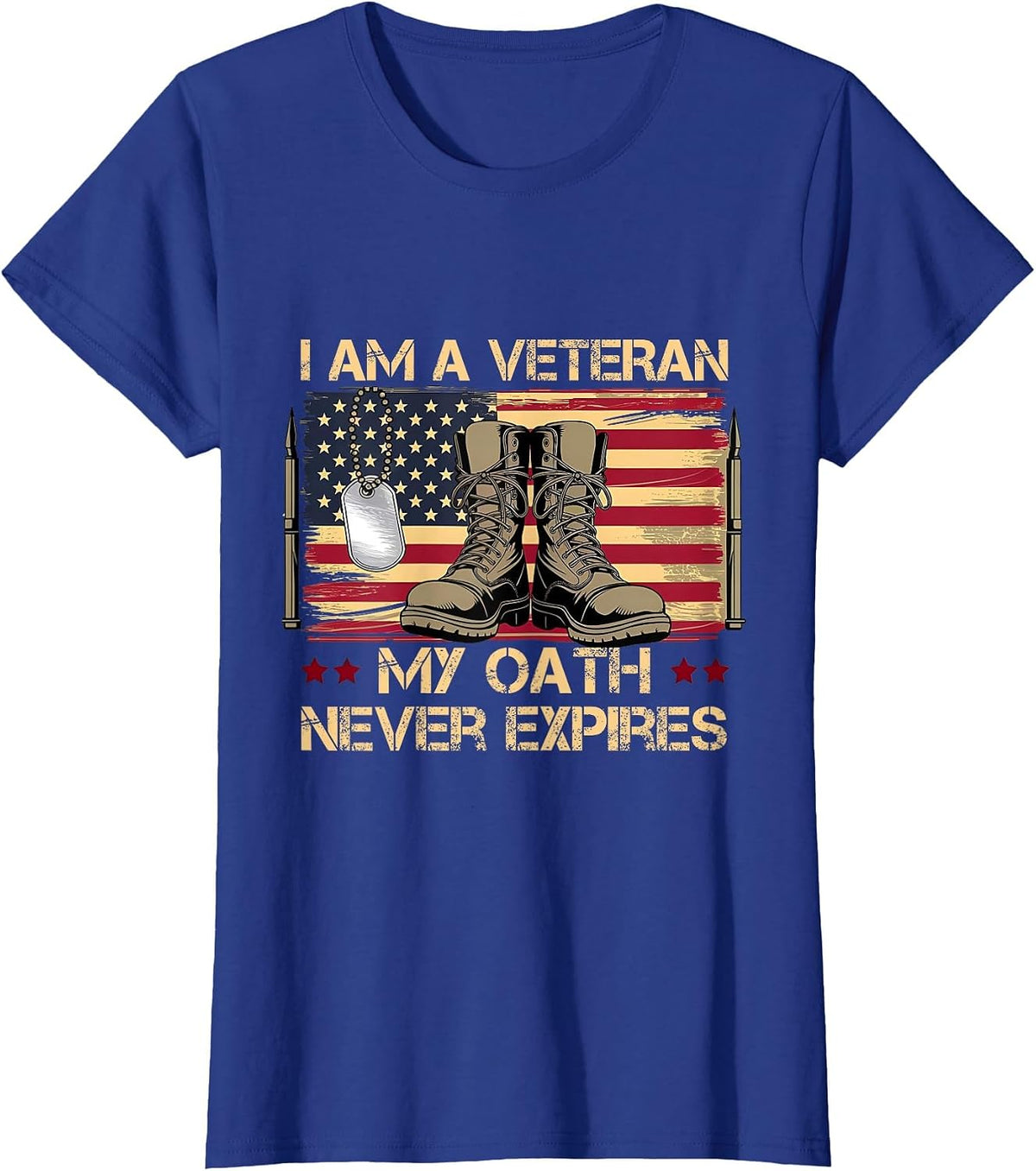 I am A Veteran My Oath Never Expires T-Shirt - Royal Blue