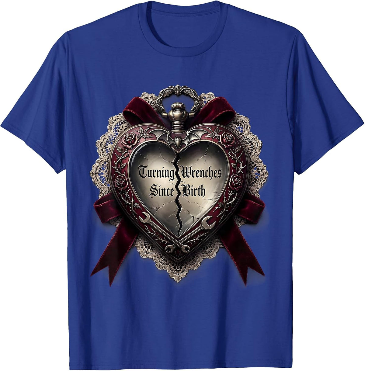 Men's Turning Wrenches Since Birth Mechanic Design T-Shirt - Royal Blue