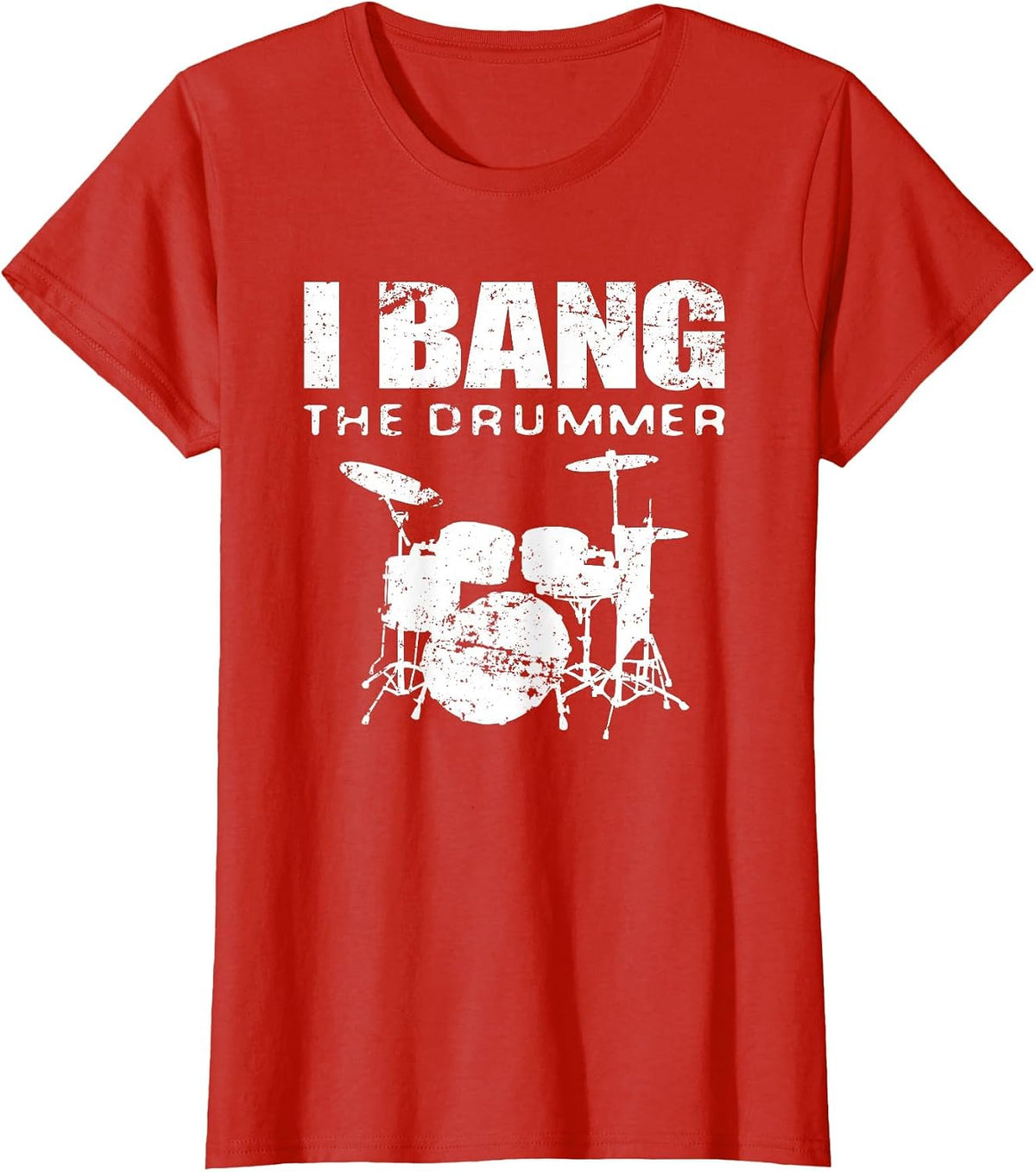 Drummer Wife Musician Girlfriend Funny Band T-Shirt - Red
