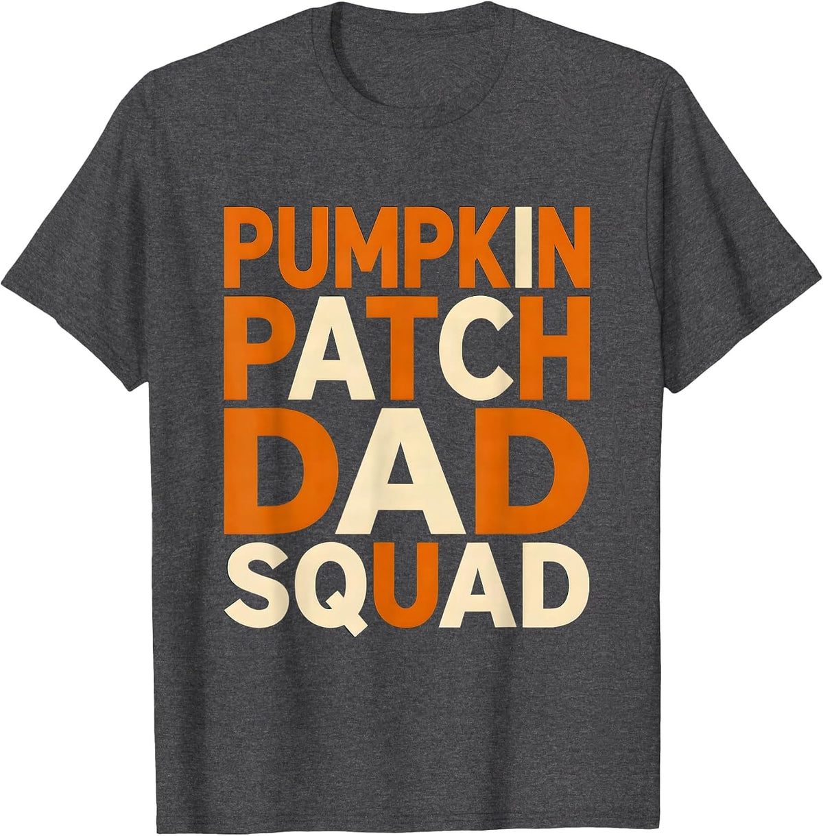 Men's Pumpkin Patch Dad Squad Fall Geometric Design T-Shirt - Dark Heather Grey