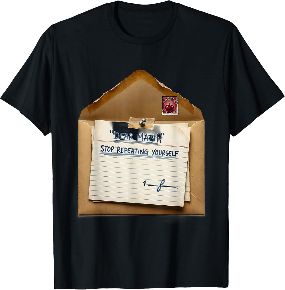 Men's Dear Math, Stop Repeating Yourself Funny Math Teacher Nerd T-Shirt - Black