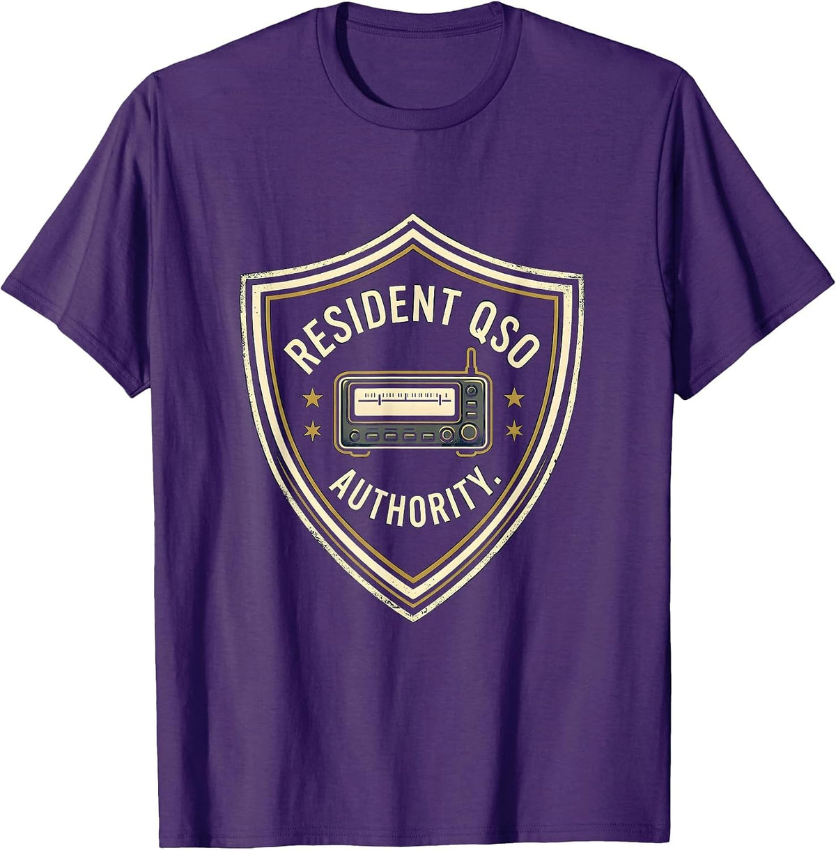 Men's Resident QSO Authority Funny Ham Radio Operator Hobbyist T-Shirt - Purple