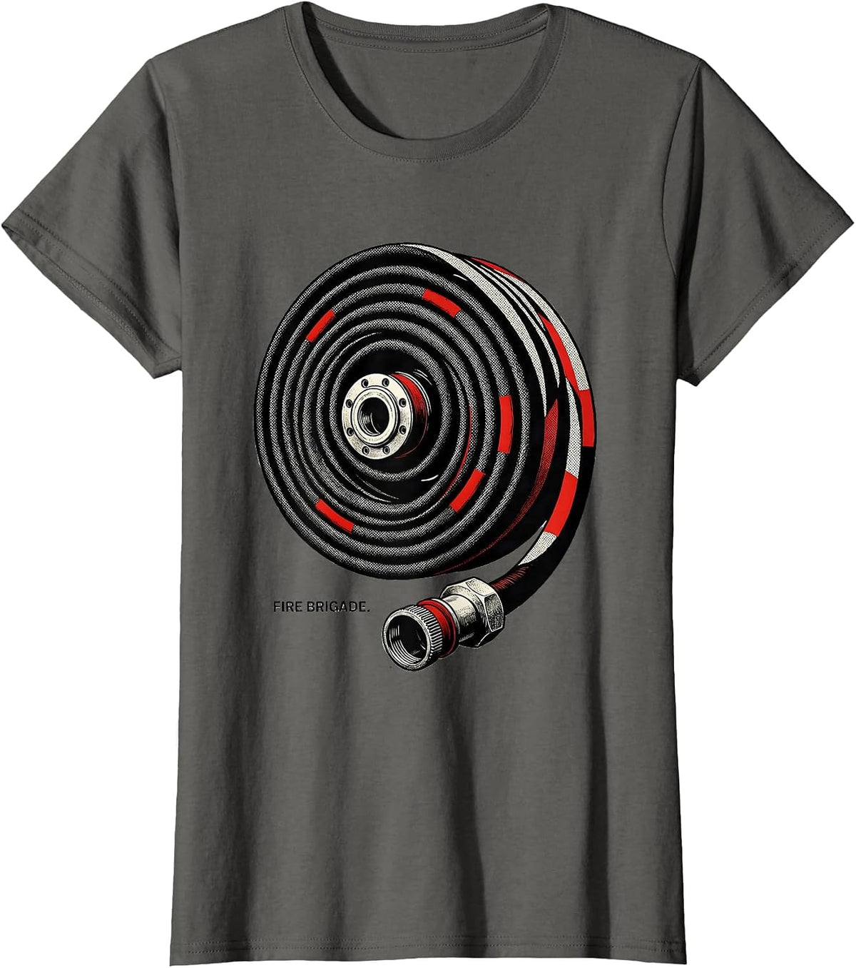 Women's Fire Brigade Funny Firefighter Humor Fire Department Crew T-Shirt - Asphalt Grey