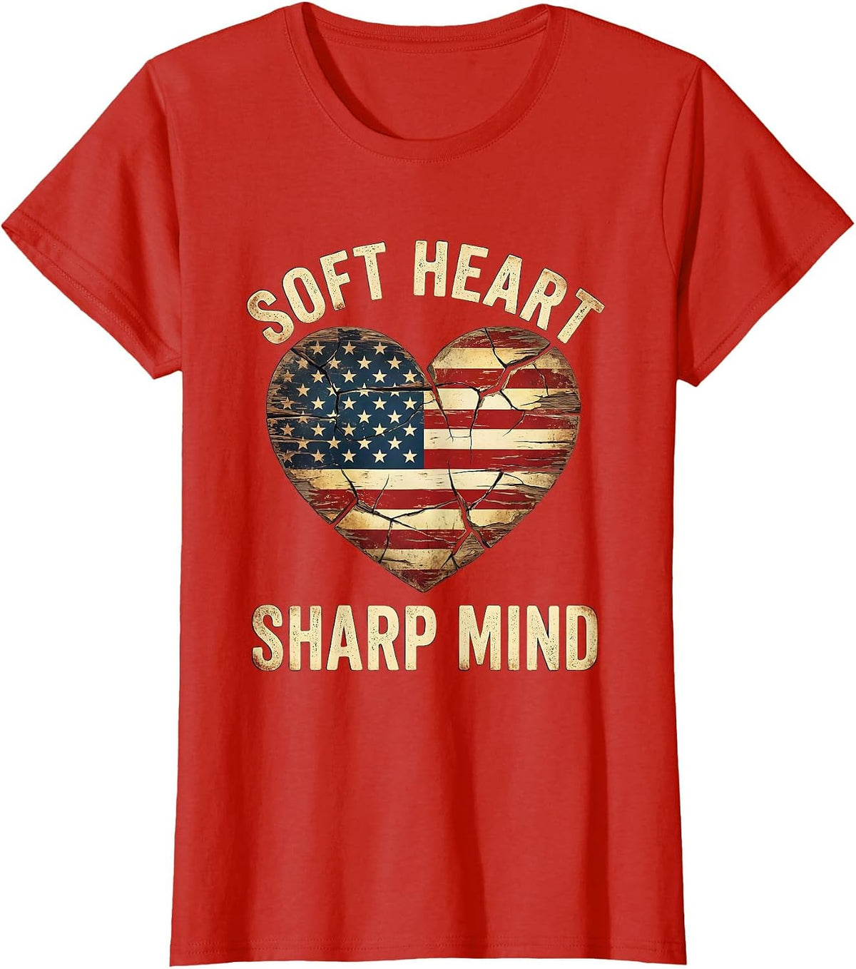 Soft Heart Sharp Mind Empowerment Design T-Shirt - Red