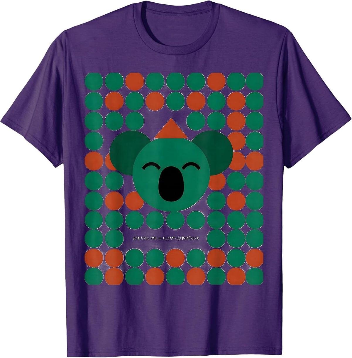 Wishing You A Sleepy Christmas Geometric Koala Lover Cute T-Shirt - Purple