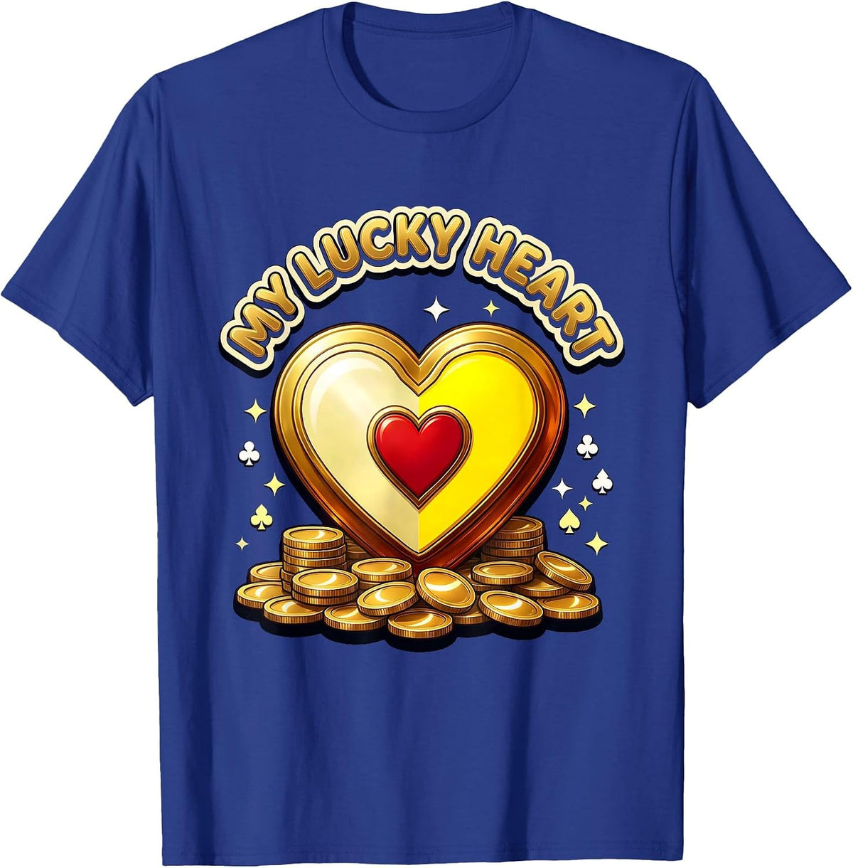 Men's MY LUCKY HEART 3D Casino Slots Player Lucky Day Gift T-Shirt - Royal Blue