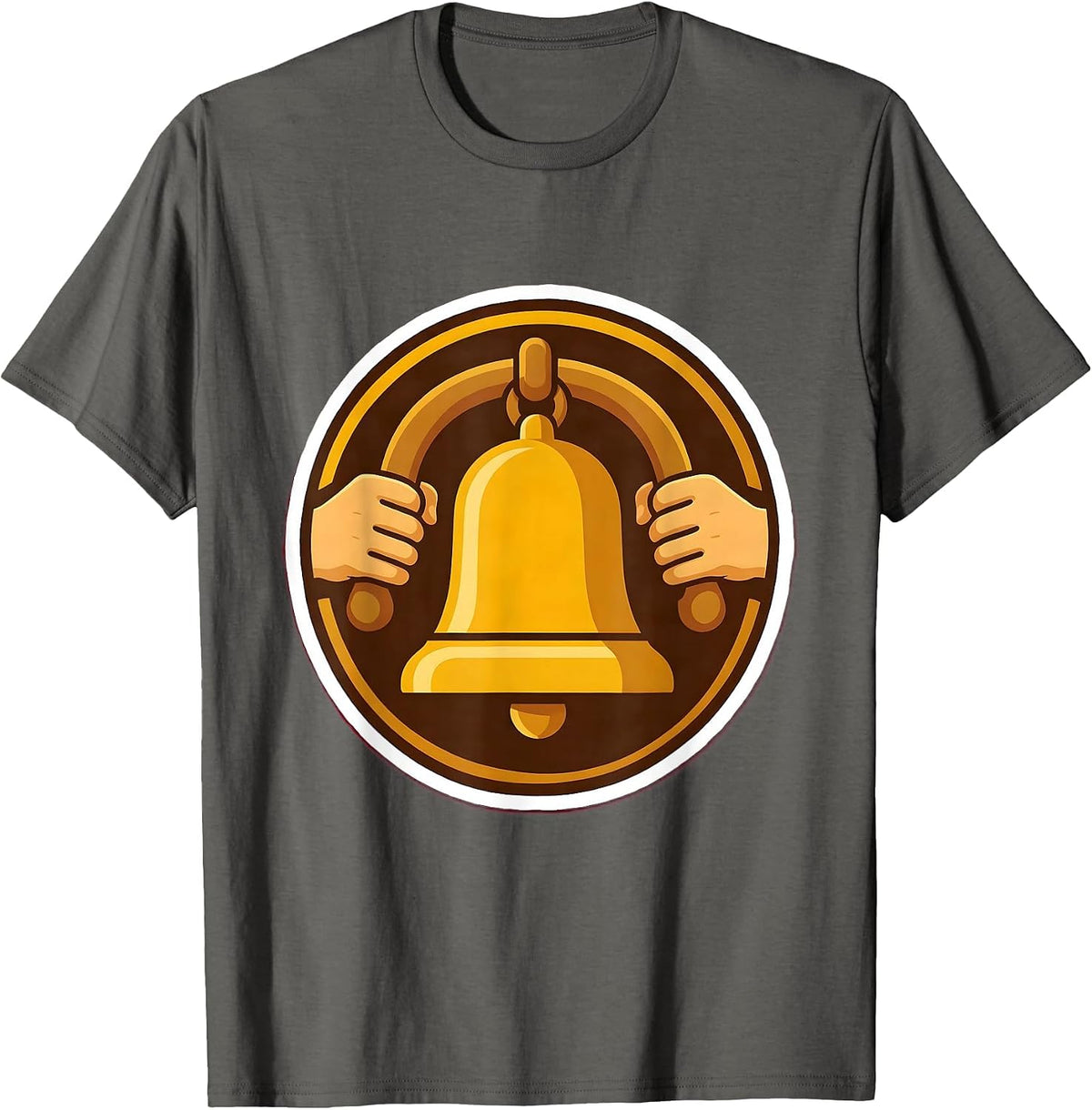 Third Grade Teacher Old School Bell Illustration T-Shirt - Asphalt Grey