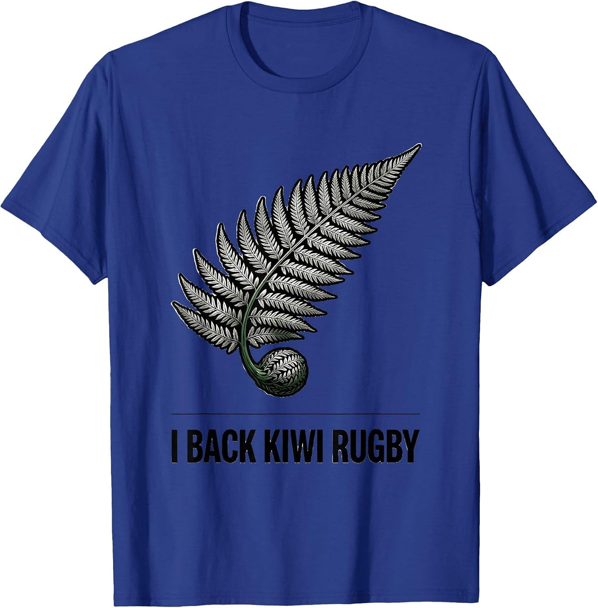 Men's I Back Kiwi Rugby Vintage Rugby Fan National Pride T-Shirt - Royal Blue