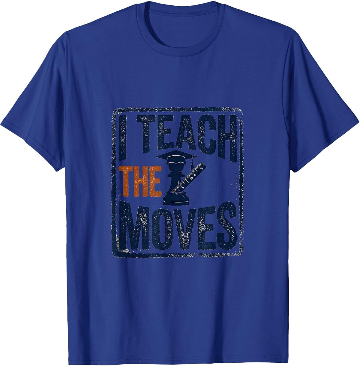 I Teach The Moves Funny Game Night Host Vintage Rubber Stamp T-Shirt - Royal Blue