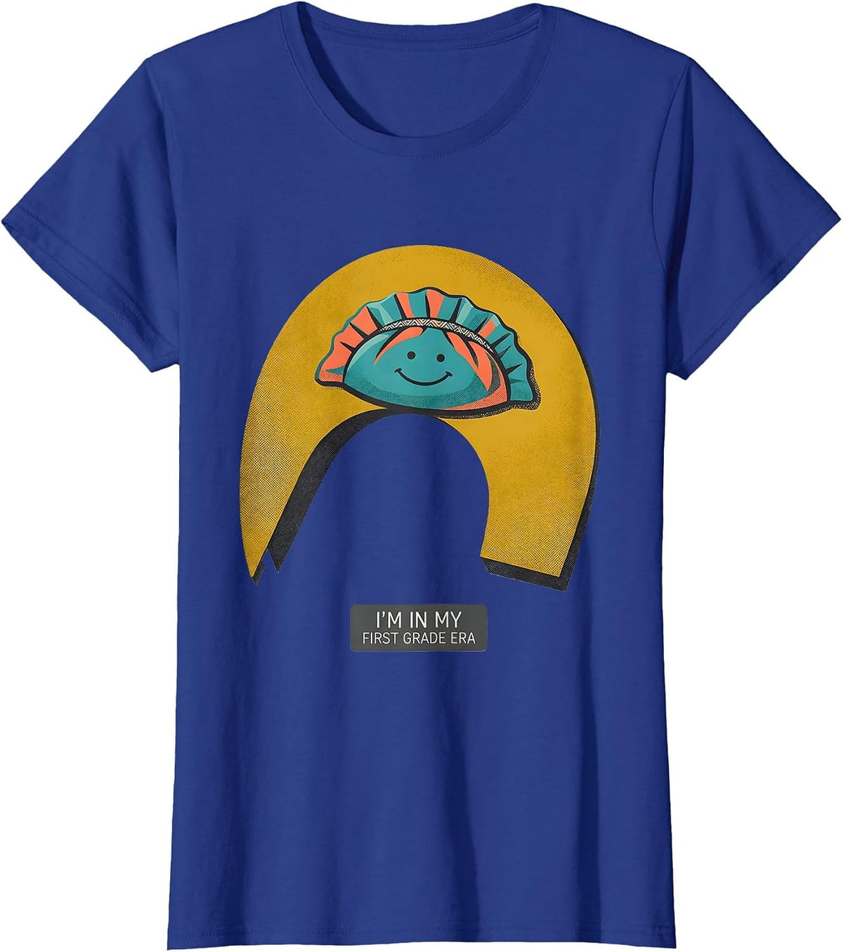 Women's I'm In My First Grade Era Cute Kawaii Dumpling Back T-Shirt - Royal Blue