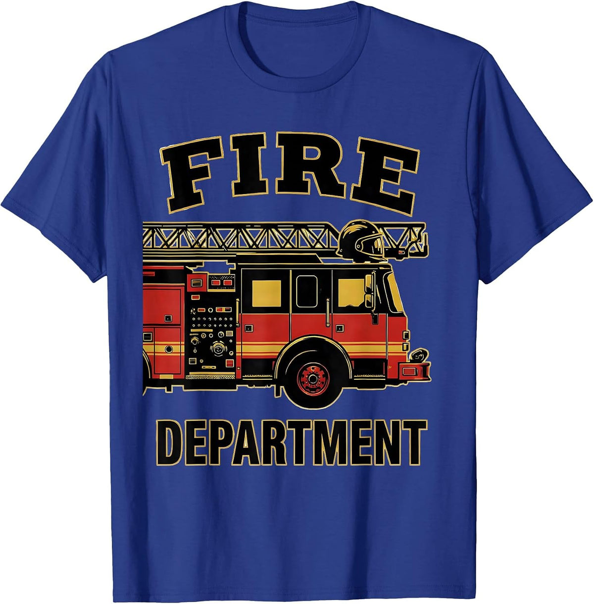Fire Department Screenprint Poster Firefighter Pride Gift T-Shirt - Royal Blue