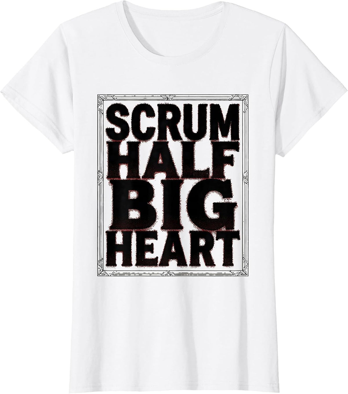 Scrum Half Big Heart Rugby Design T-Shirt - White