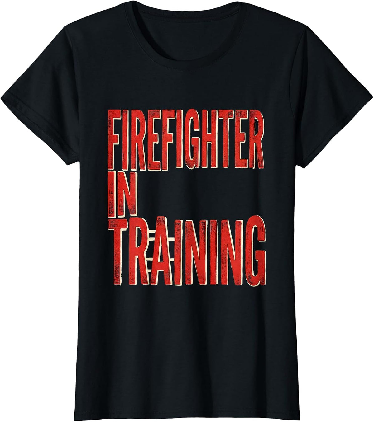 Firefighter In Training Cute Toddler Fire Truck Birthday T-Shirt - Black