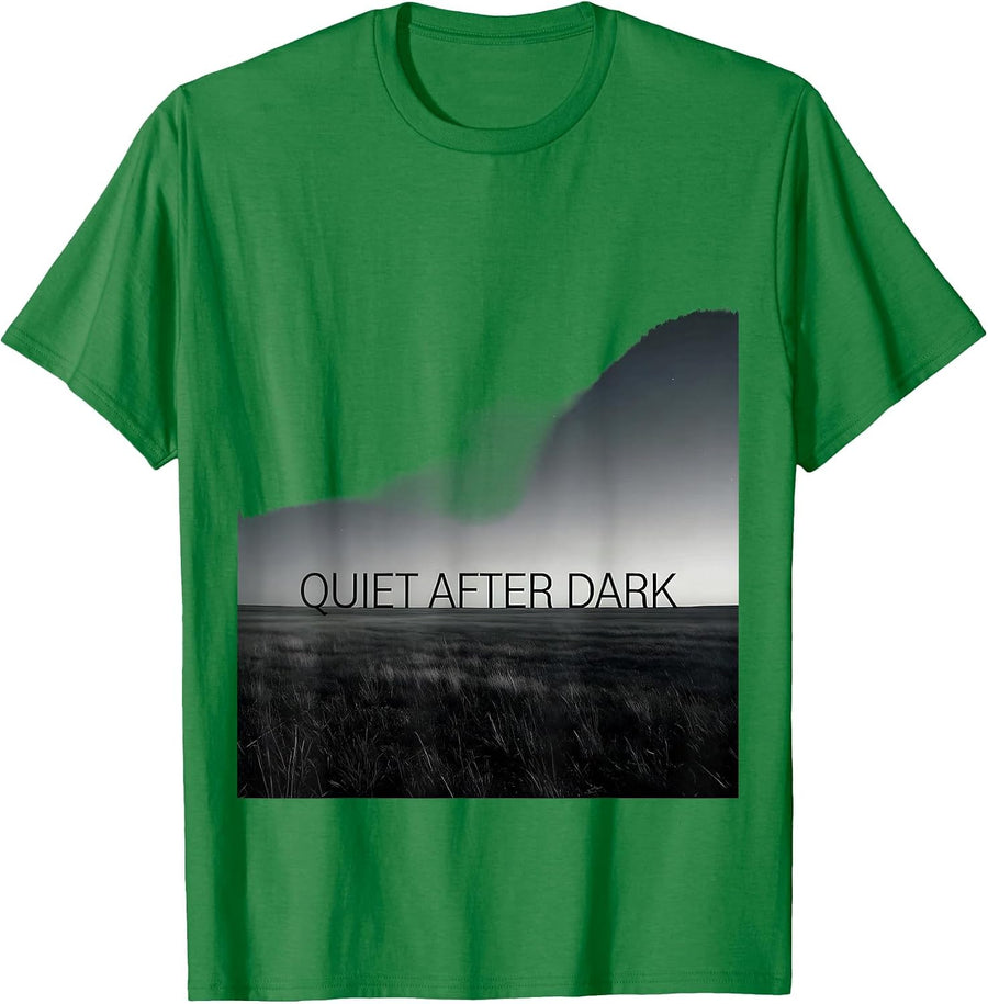 Men's Quiet After Dark Minimalist Owl Bird Lover Humor T-Shirt - Kelly Green