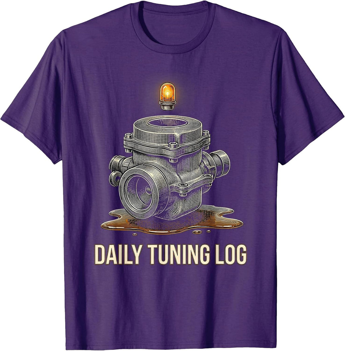 Daily Tuning Log Retro Motorsport Enthusiast Mechanic T-Shirt - Purple