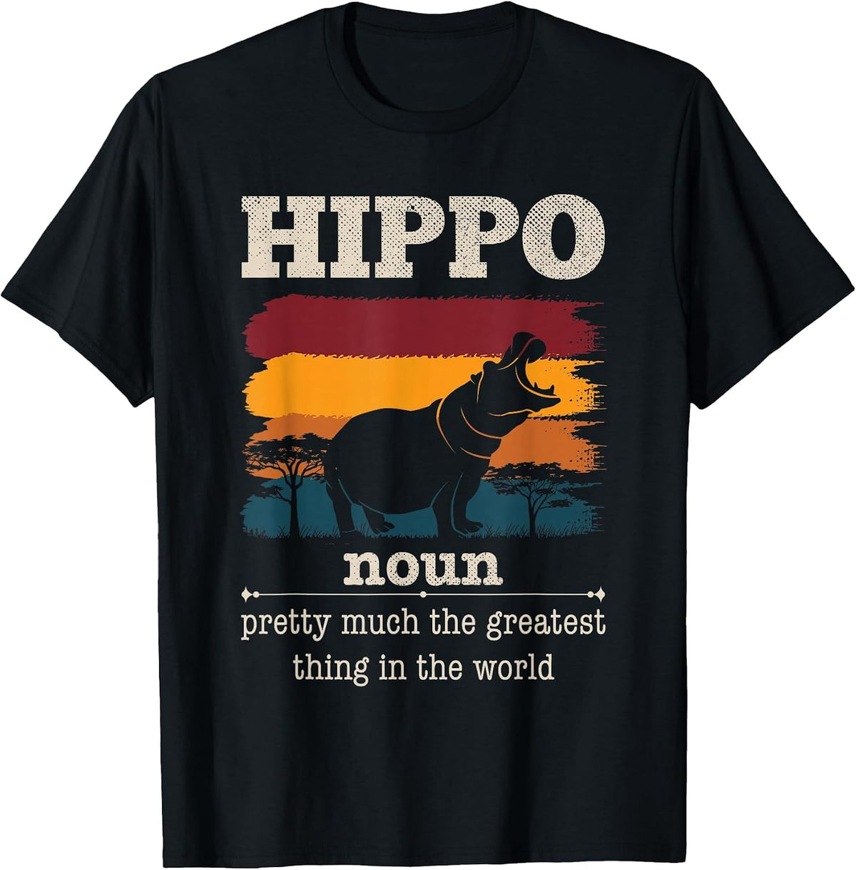 Funny Hippo Definition Cool Hippo Animals Humor Hippopotamus T-Shirt - Black