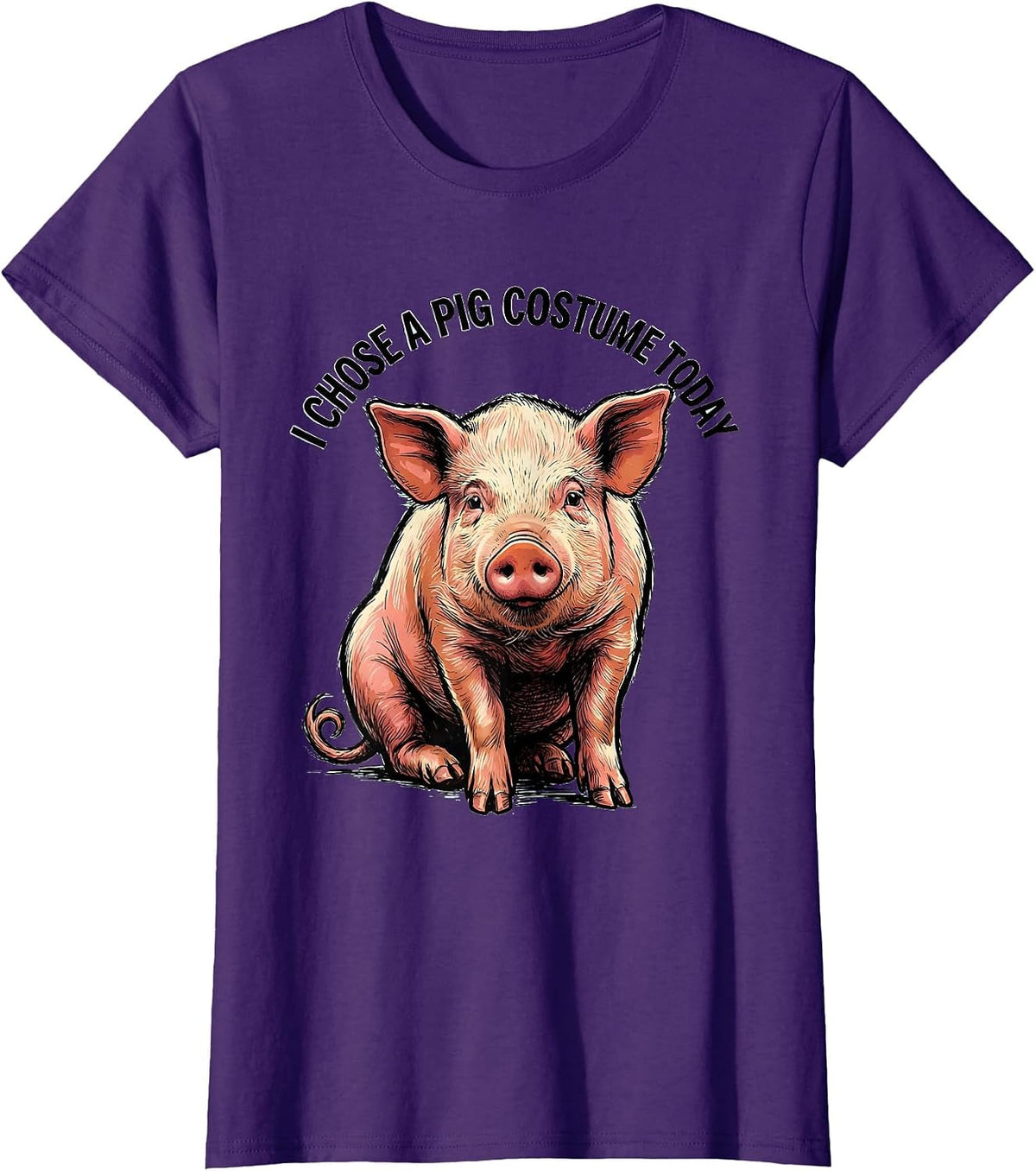 Women's I Chose A Pig Costume Today Funny Pig Lover Halloween T-Shirt - Purple