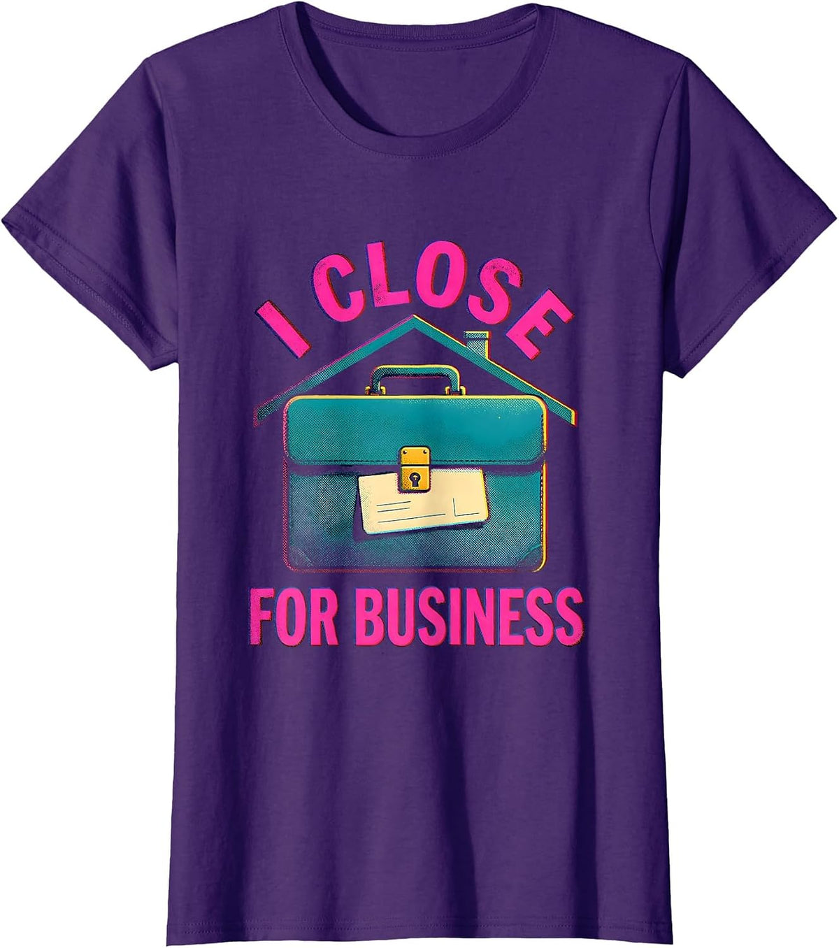 Women's I Close For Business Risograph Realtor Real Estate Agent T-Shirt - Purple